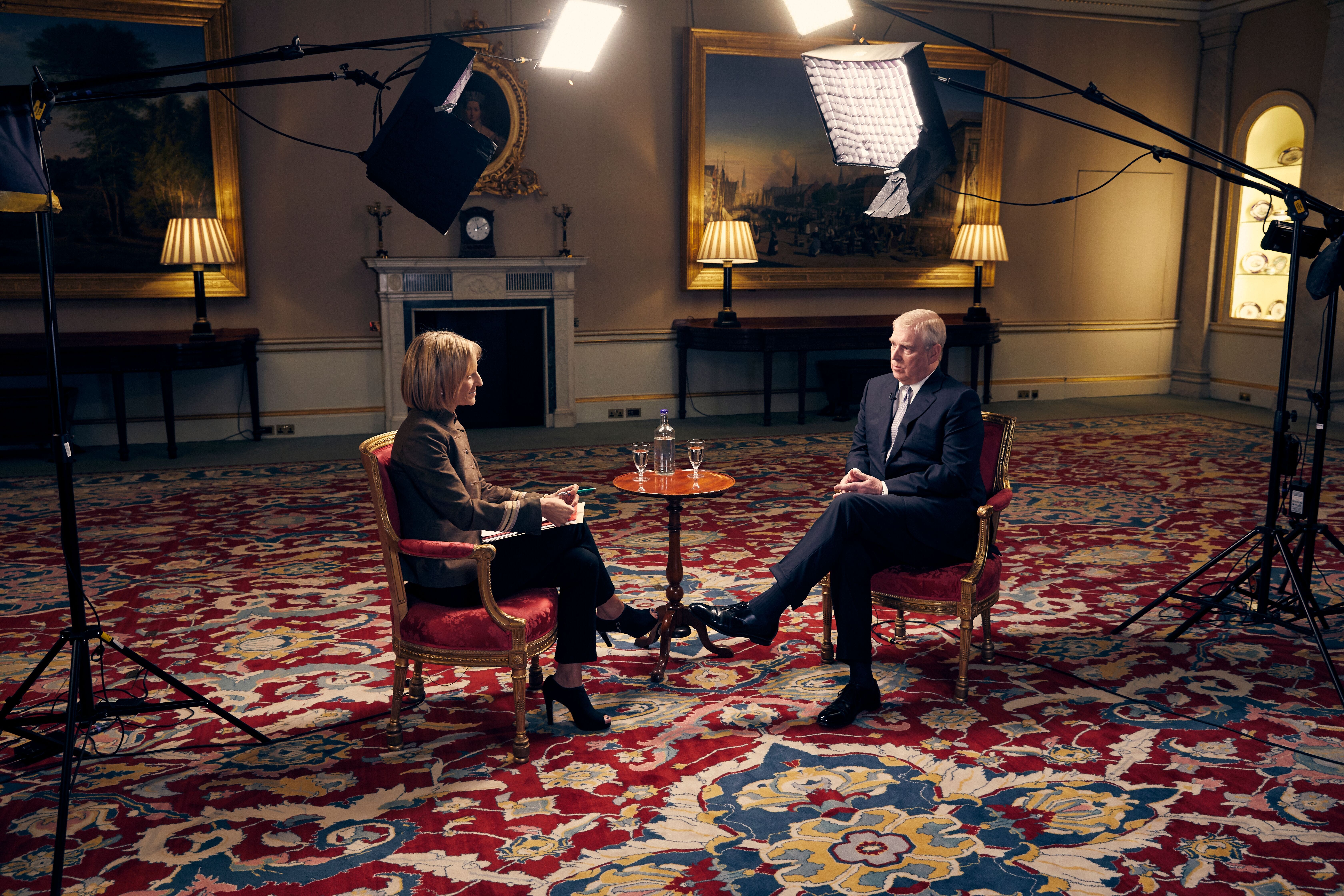 The Duke of York speaking to Emily Maitlis in a BBC Newsnight interview, 2019