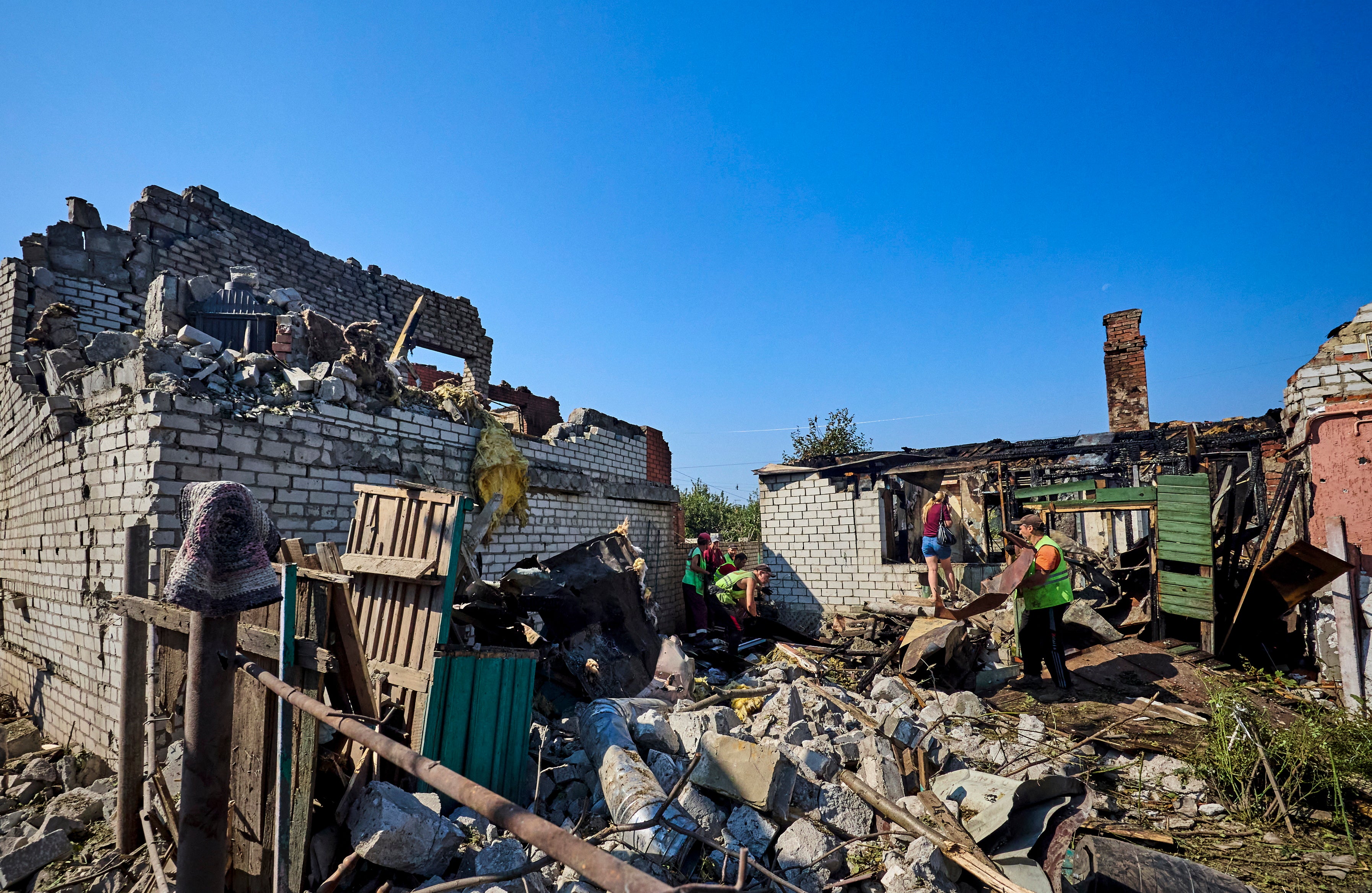 Russian rocket strike in Kharkiv, northeastern Ukraine