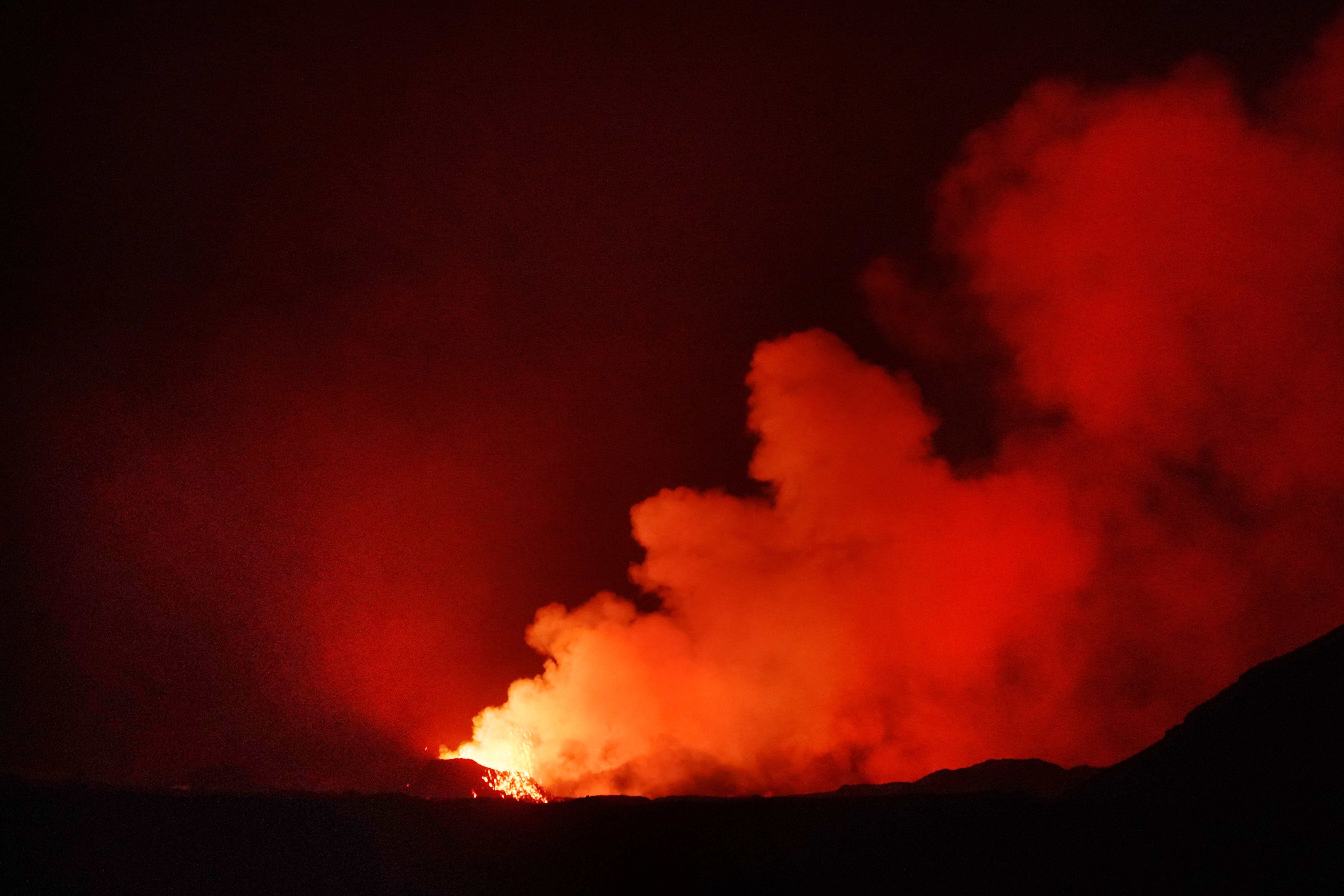 A volcano in south-western Iceland erupted on Thursday for the sixth time since December (Owen Humphreys/PA)