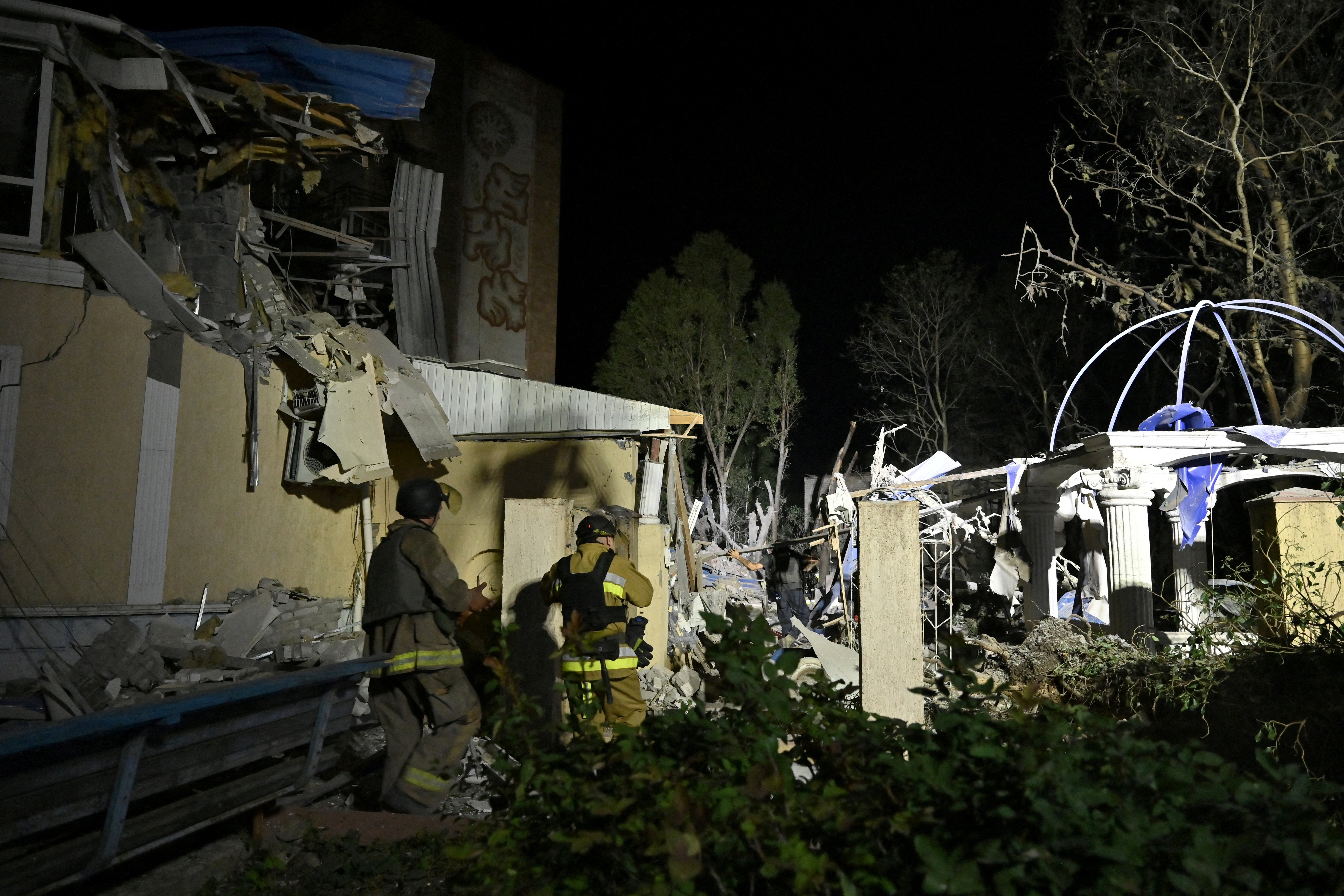 Emergency services worked into the night at the Hotel Sapphire