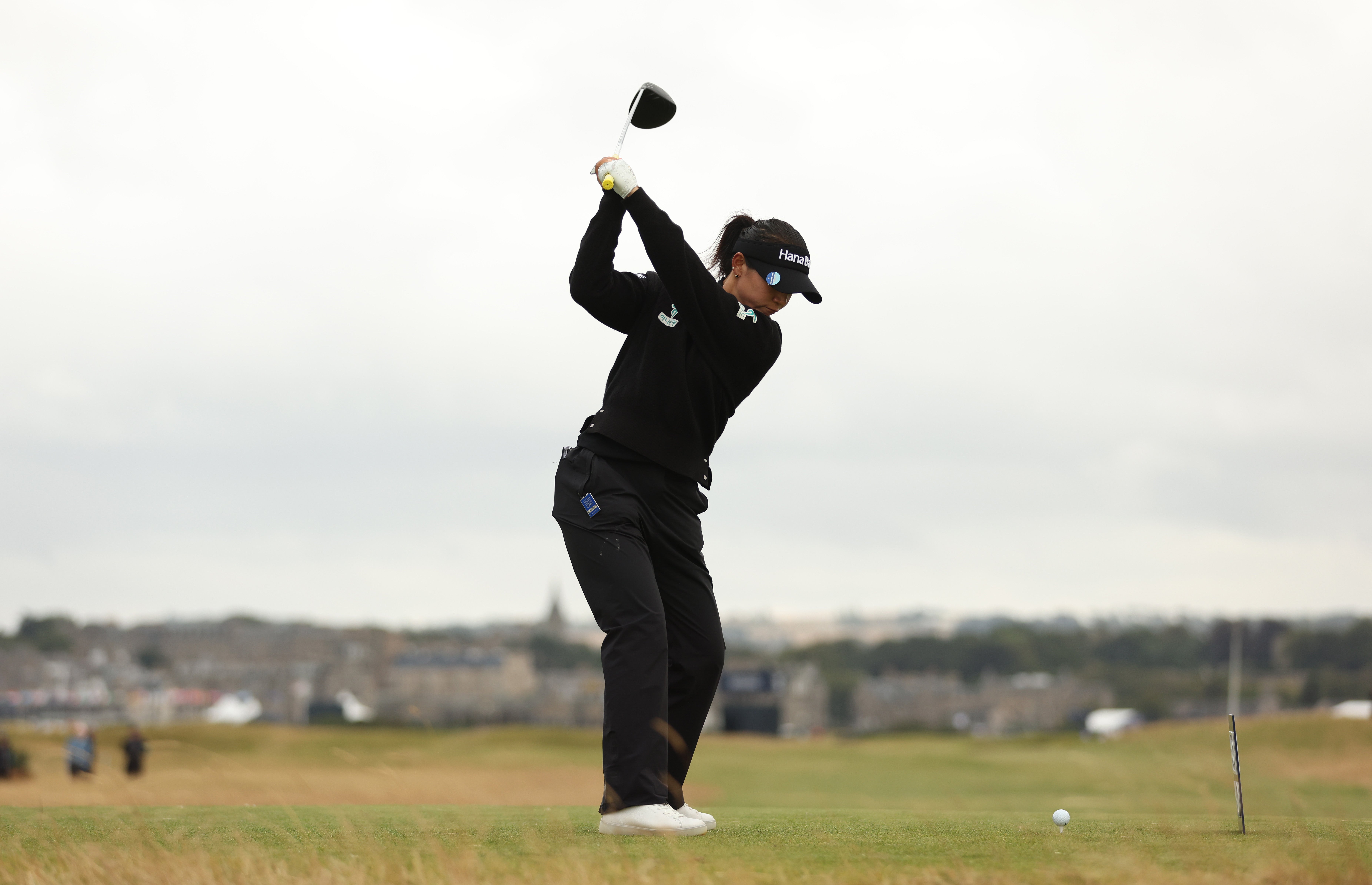 Lydia Ko drives on the 15th hole