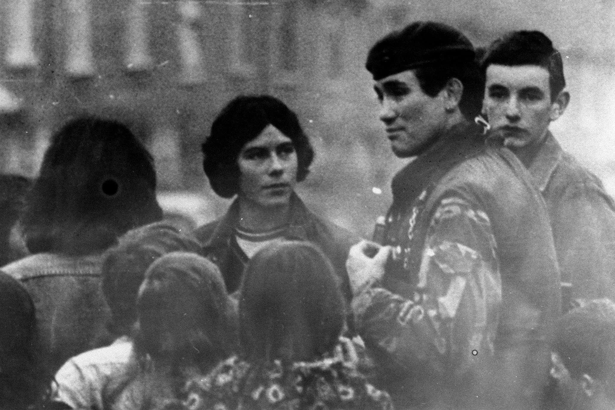 Grenadier Guards Captain Robert Nairac talking to children in the Ardoyne area of Belfast in 1972 (PA)