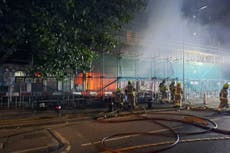 More than 100 people forced to leave as block of flats on fire