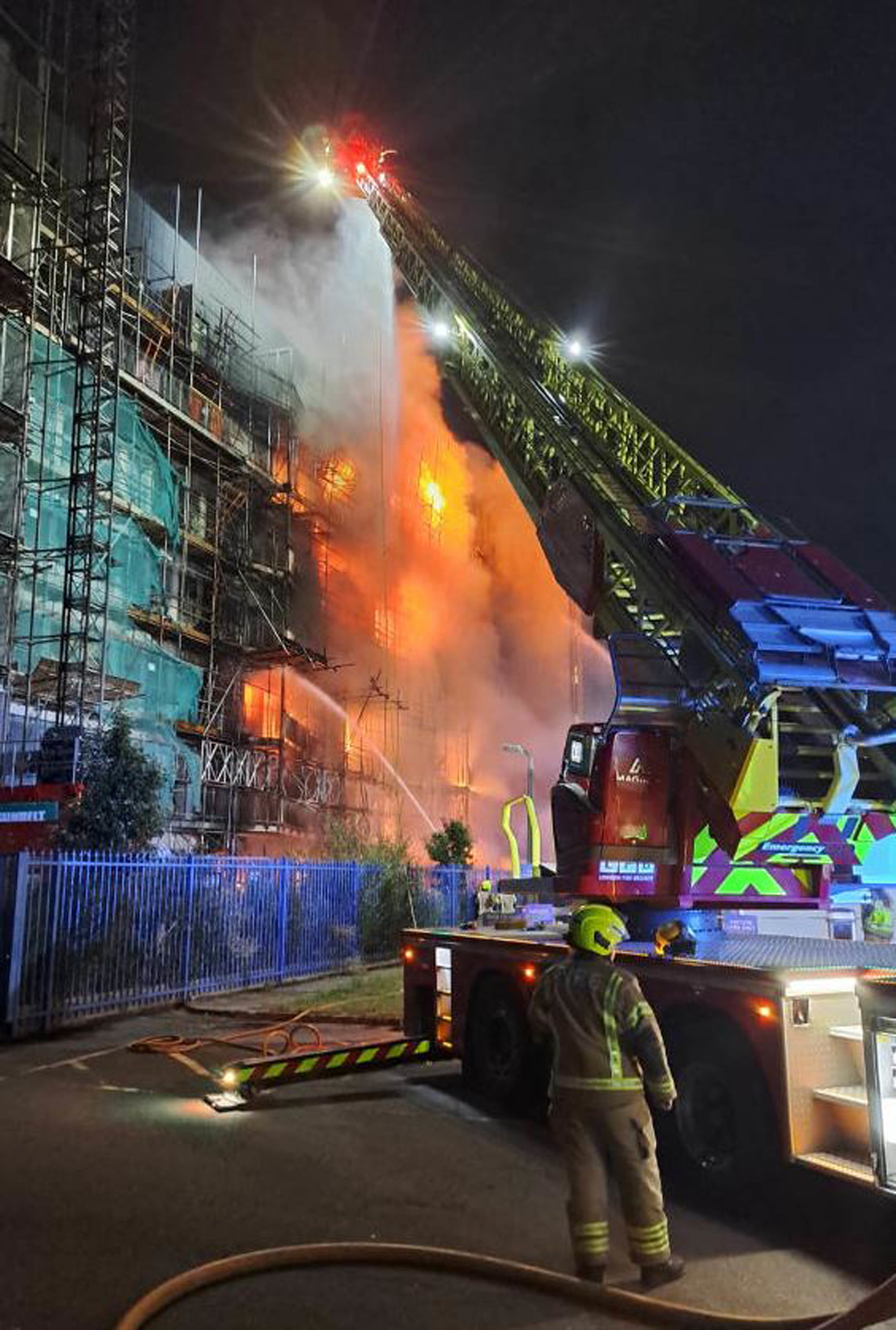 The London Fire Brigade were called to the incident at 2.44 am on Monday morning (X/@LondonFire handout/PA)