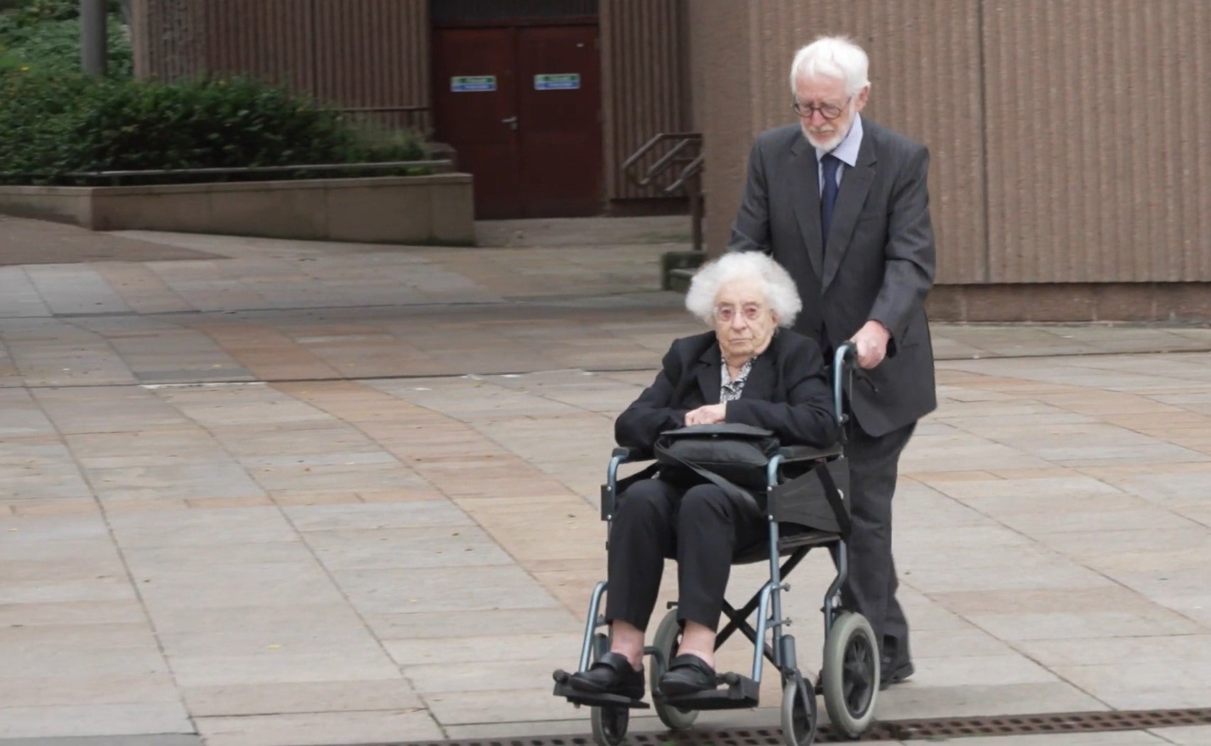 June Mills arriving Liverpool Crown Court before her sentencing