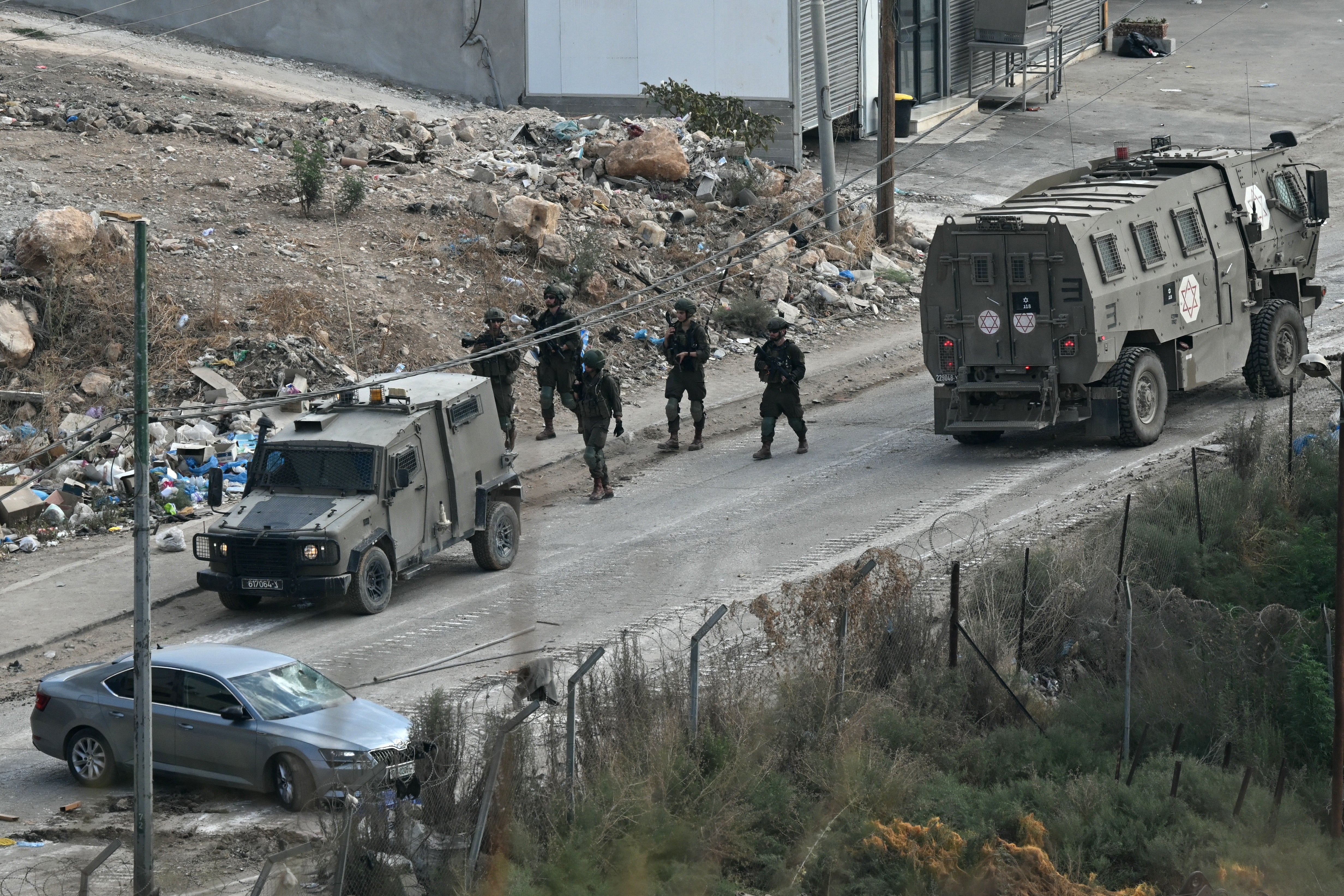 Israeli forces pictured during a raid on the al-Faraa refugee camp near the city of Tubas