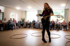 Spreading joy: Circus performer brings laughter and life to care home residents