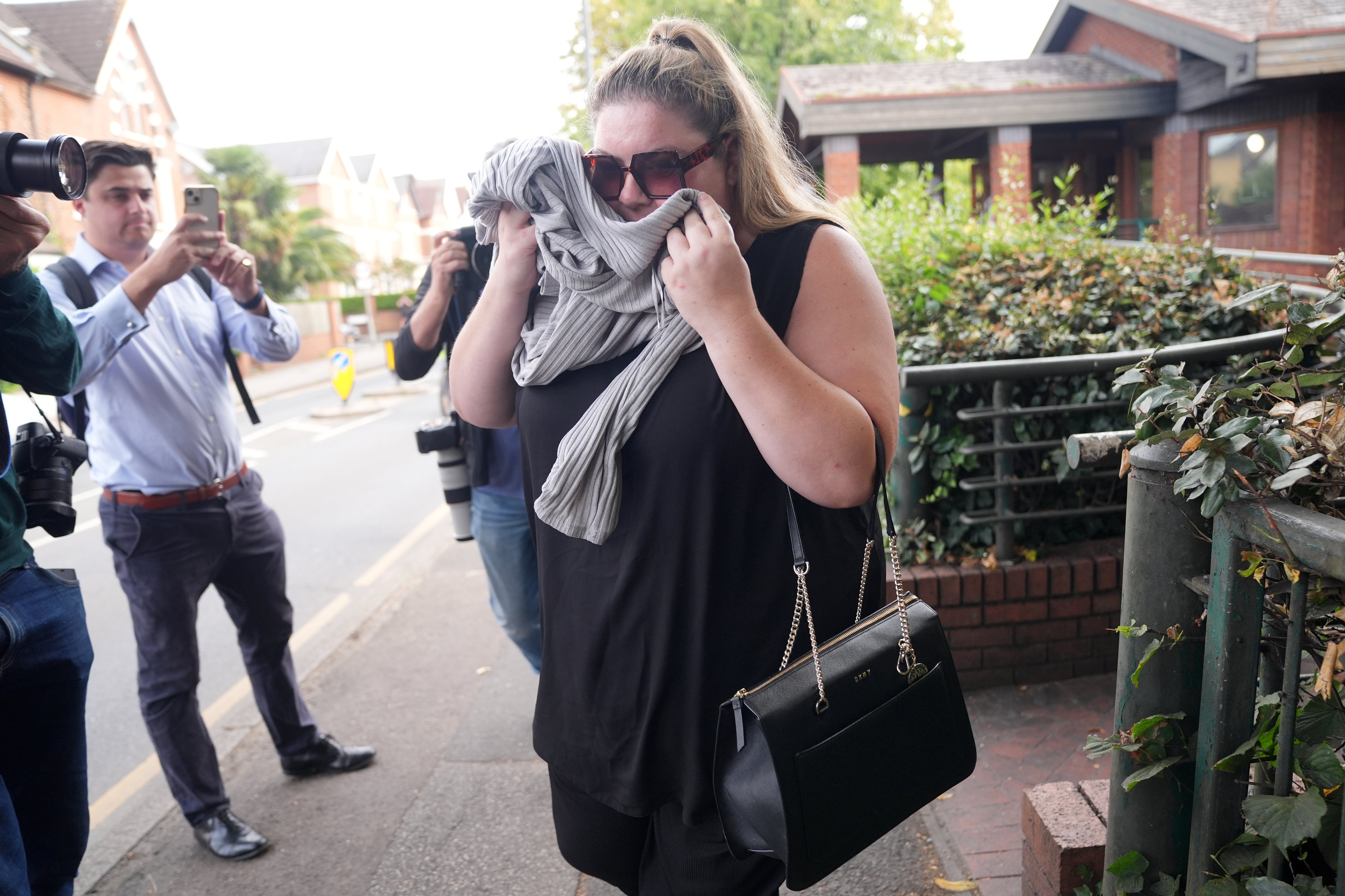 Prison workshop instructor Hayley Jones leaving Wimbledon Magistrates’ Court in London