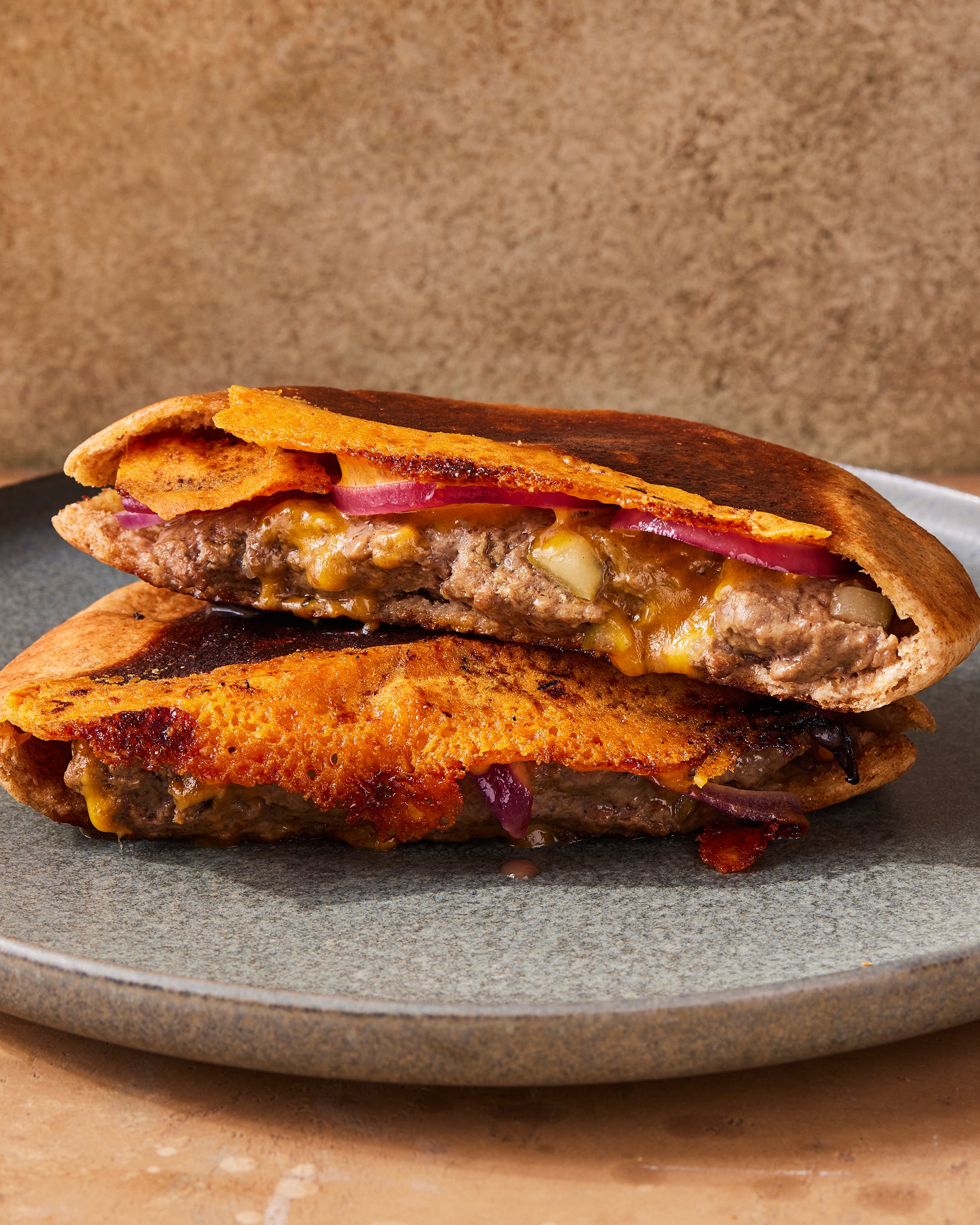 Food-MilkStreet-Pita Burgers Crisped Cheese