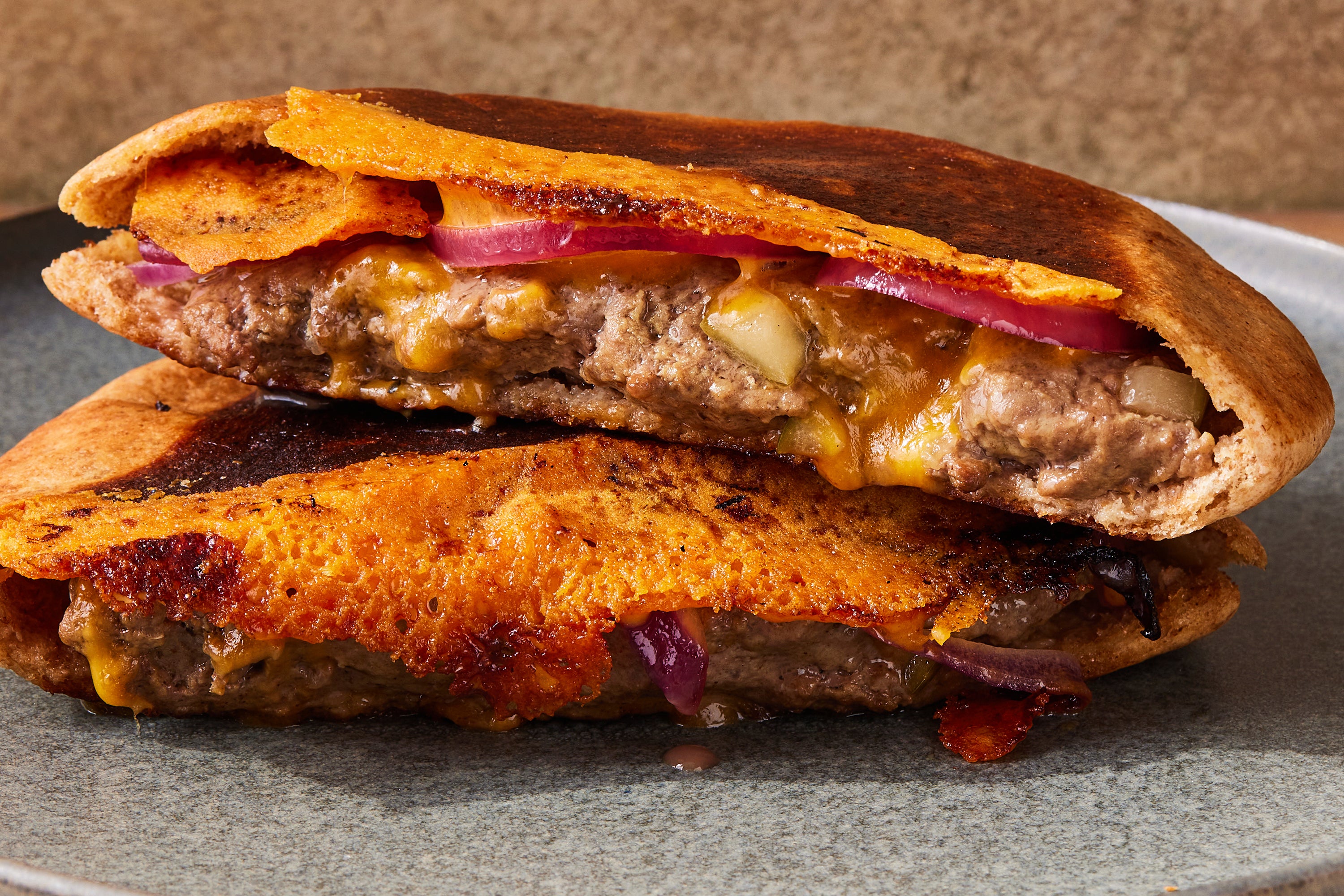 Food-MilkStreet-Pita Burgers Crisped Cheese