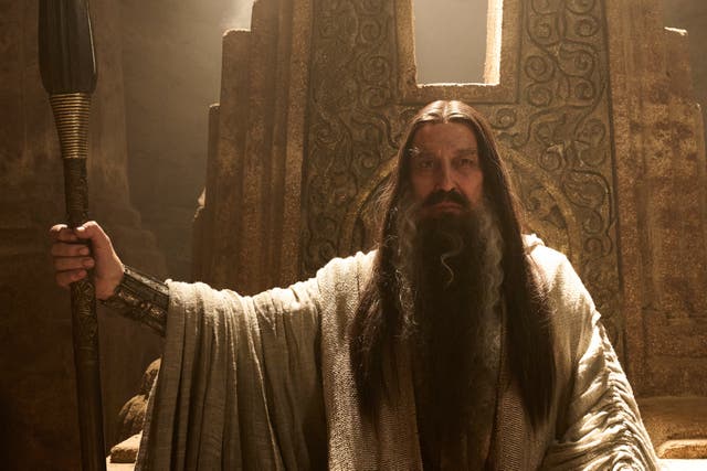 <p>Ciaran Hinds as the Dark Wizard in ‘The Rings of Power’ </p>