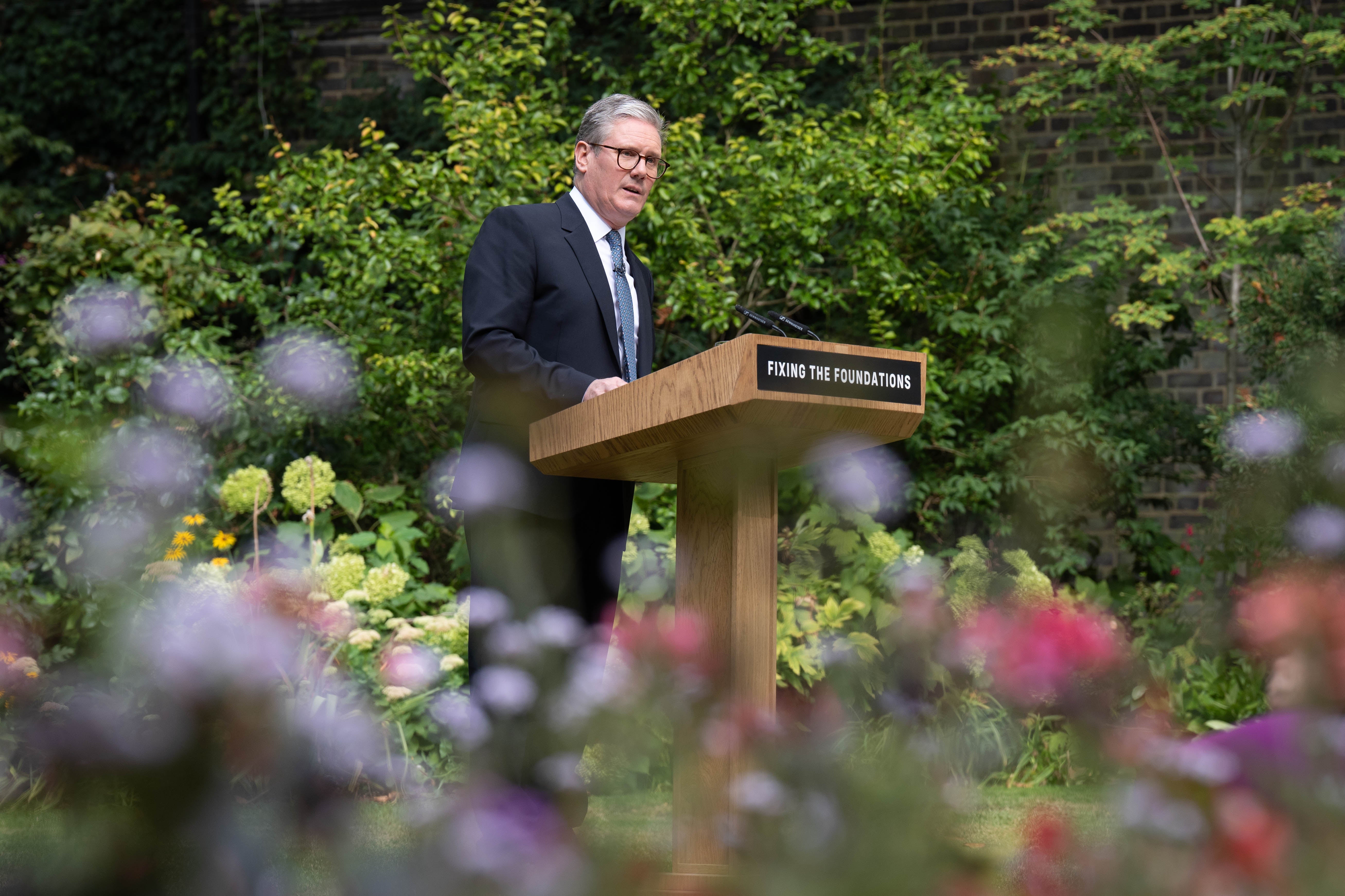 Sir Keir Starmer in Downing Street’s rose garden