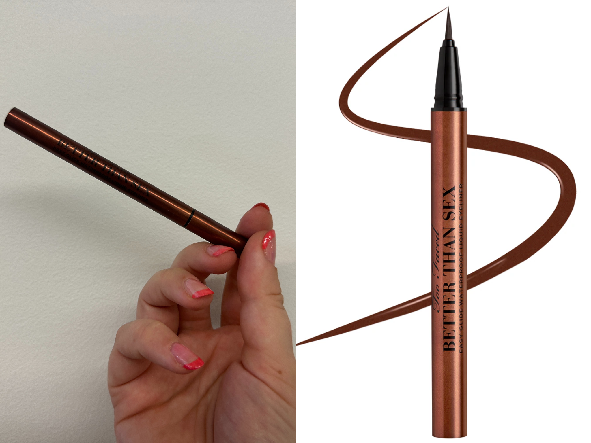 sweat proof eyeliner Too Faced Better Than Sex Easy Glide Waterproof Liquid Eyeliner IndyBest