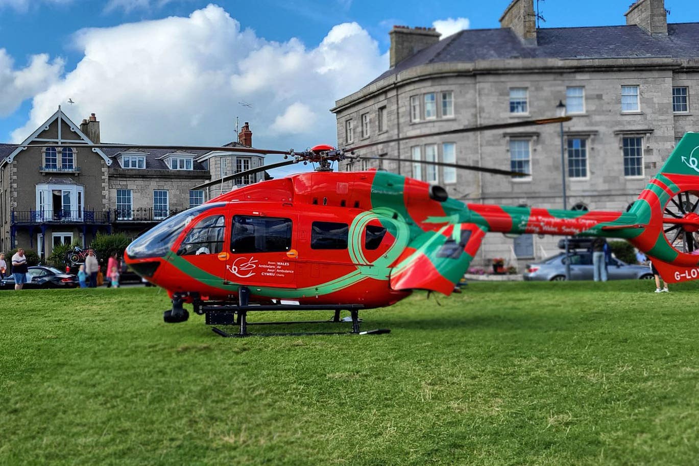 The Air Ambulance was called after the accident at Alma Street in Beaumaris on Anglesey (Leon Marshall/PA)