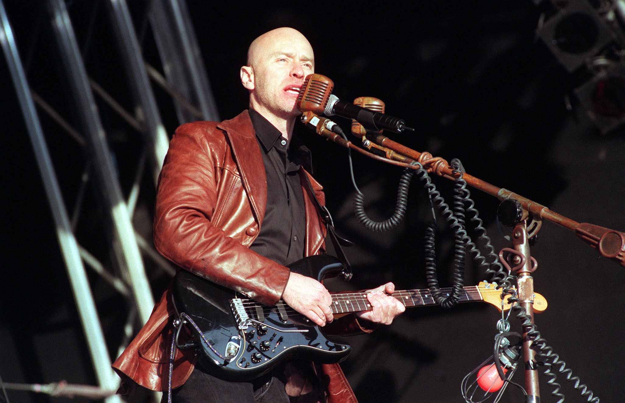 Matt Johnson, lead singer of The The performs on stage at Glastonbury in 2000