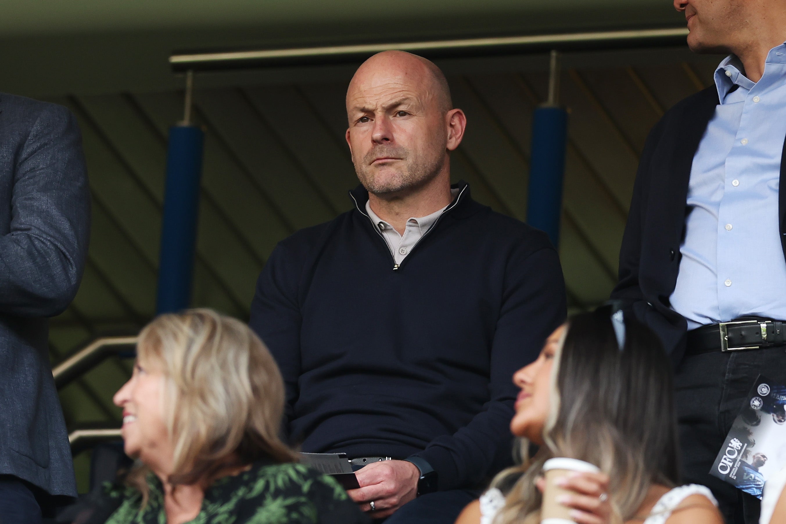 Lee Carsley, interim Manager of England looks on during Chelsea v Manchester City