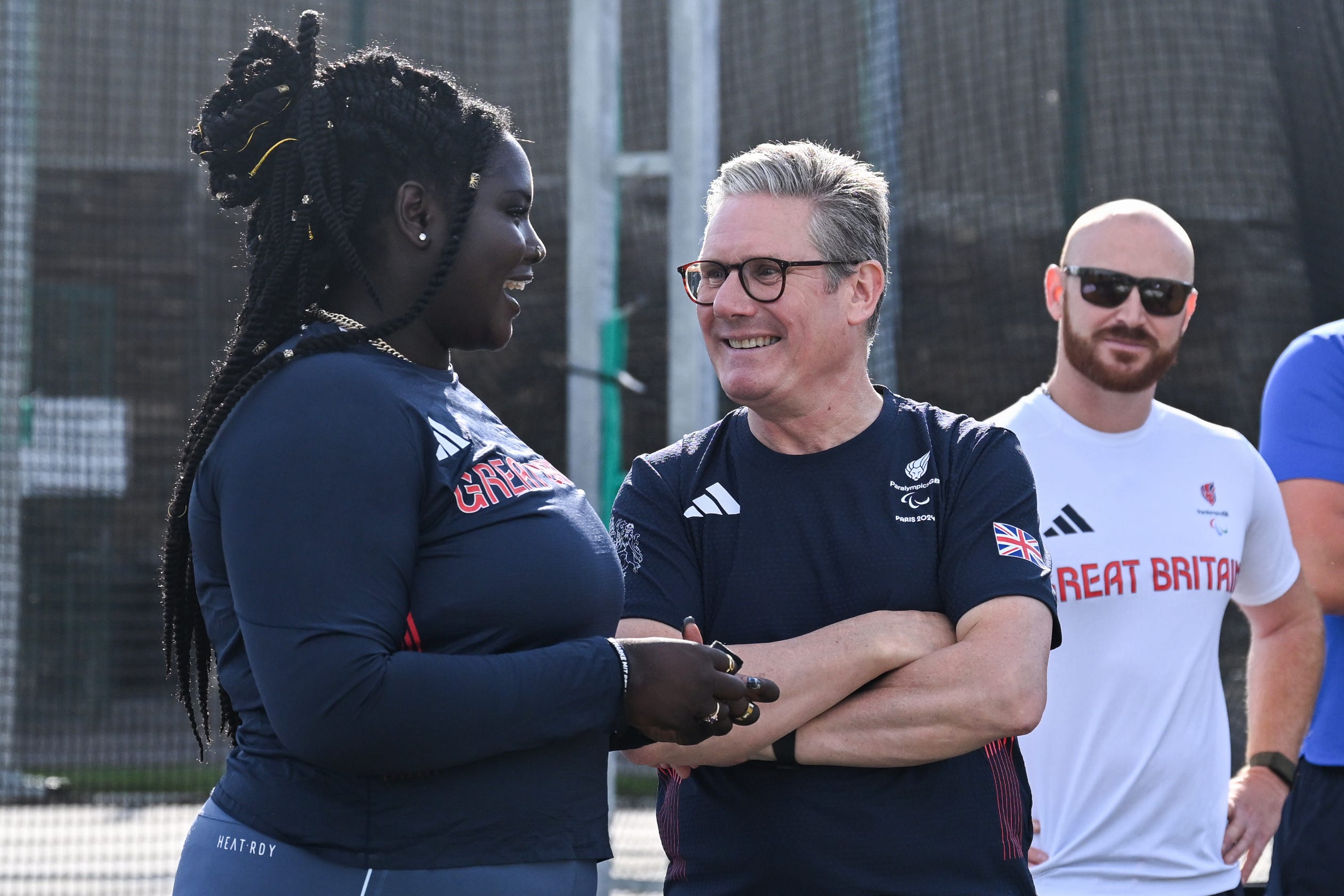 Sir Keir Starmer met Paralympic athletes preparing for the Paris games, including shotputter Funmi Oduwaiye (Justin Tallis/PA)