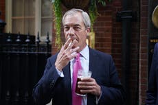 Smokers ‘heroes of the nation’, says Farage as he lights up cigarette near pub