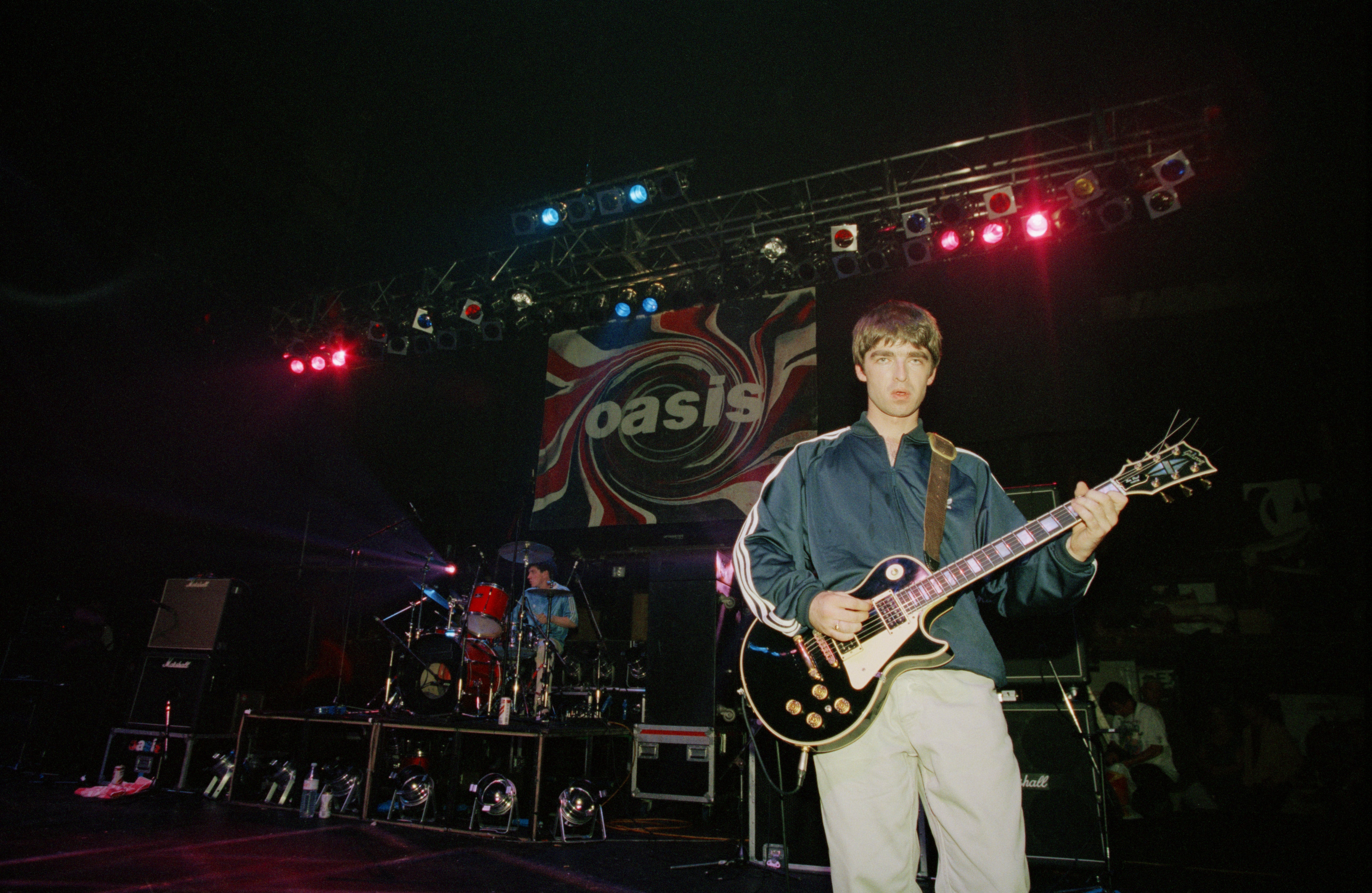 Noel Gallagher of Oasis live at the Astoria in London on 19 August 1994