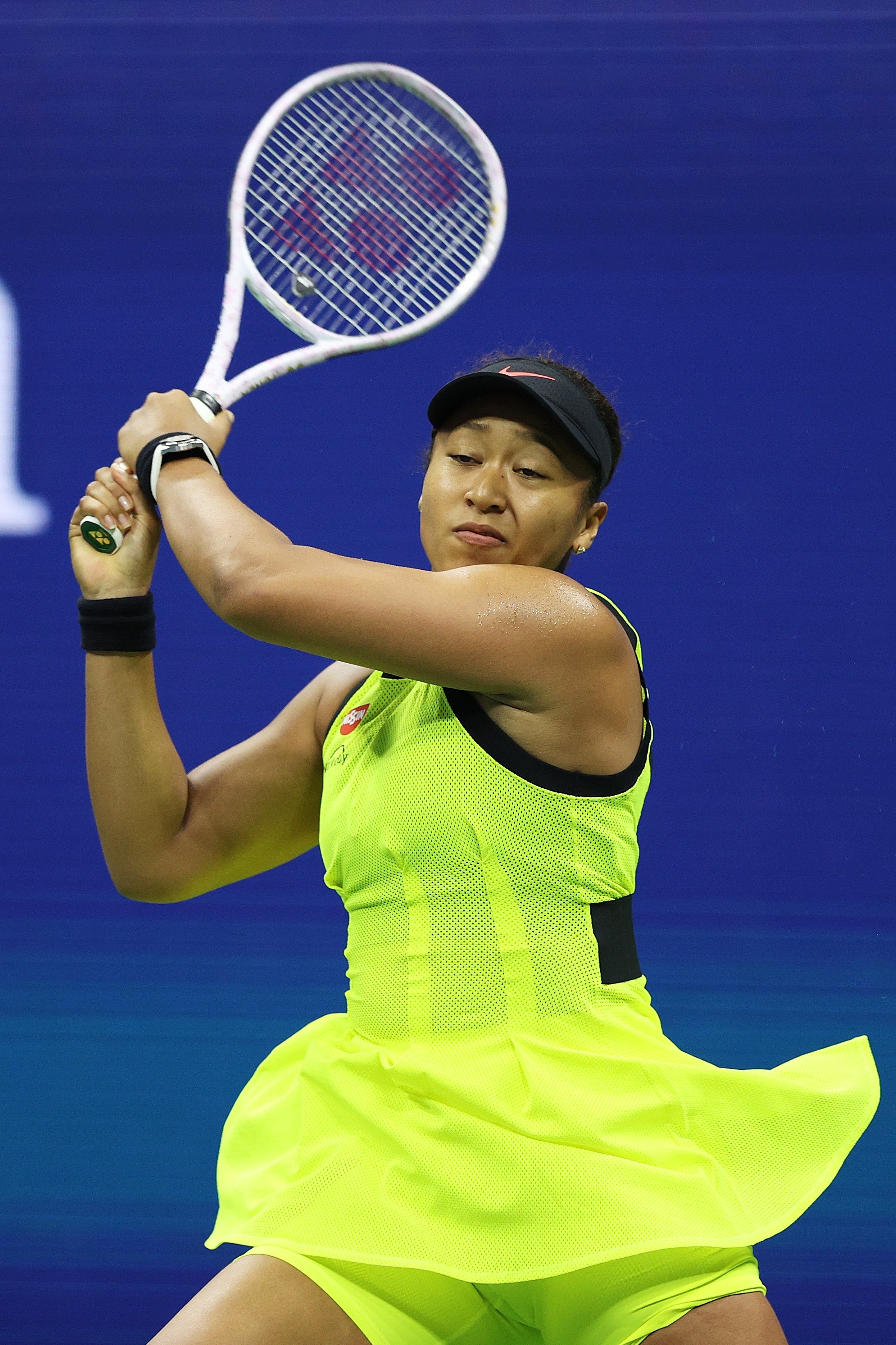 Naomi Osaka plays in the third round of the Women’s Singles at the 2021 US Open