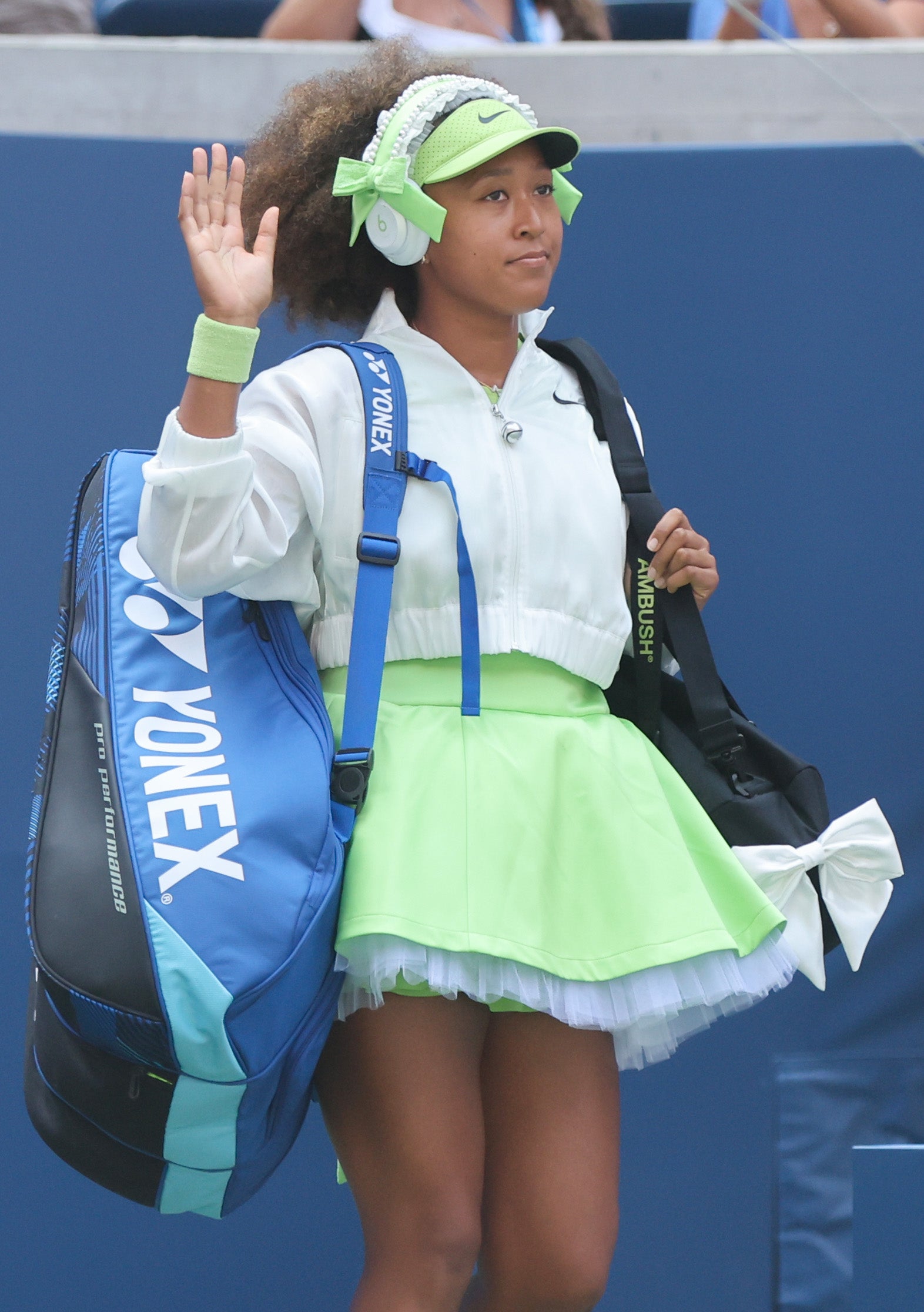 Naomi Osaka arrives at the 2025 US Open in custom Nike by Yoon Ahn