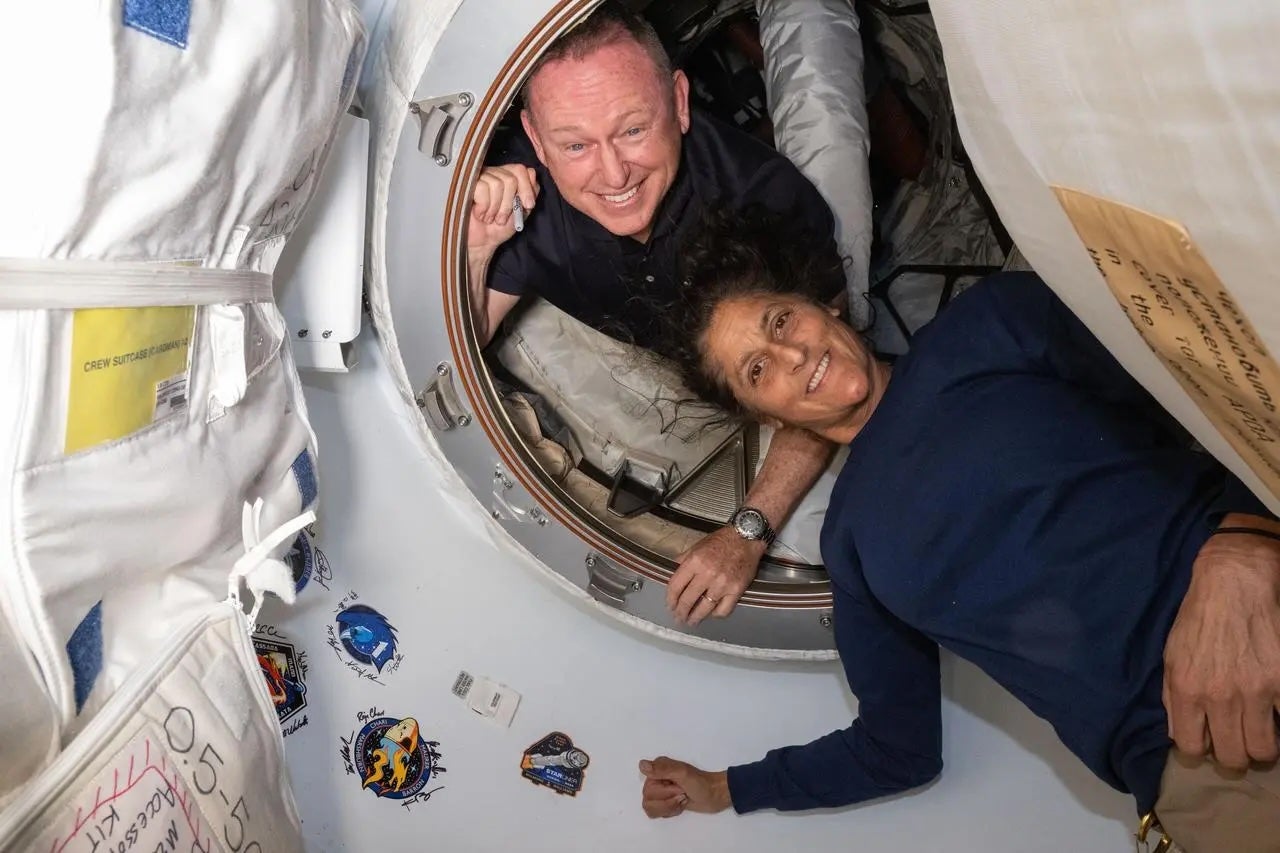 NASA’s Boeing Crew Flight Test astronauts Butch Wilmore and Suni Williams pose for a photo on in space on June 13, 2024. They are in good health now. However, research shows extended spaceflights could lead to possible health risks of various natures.