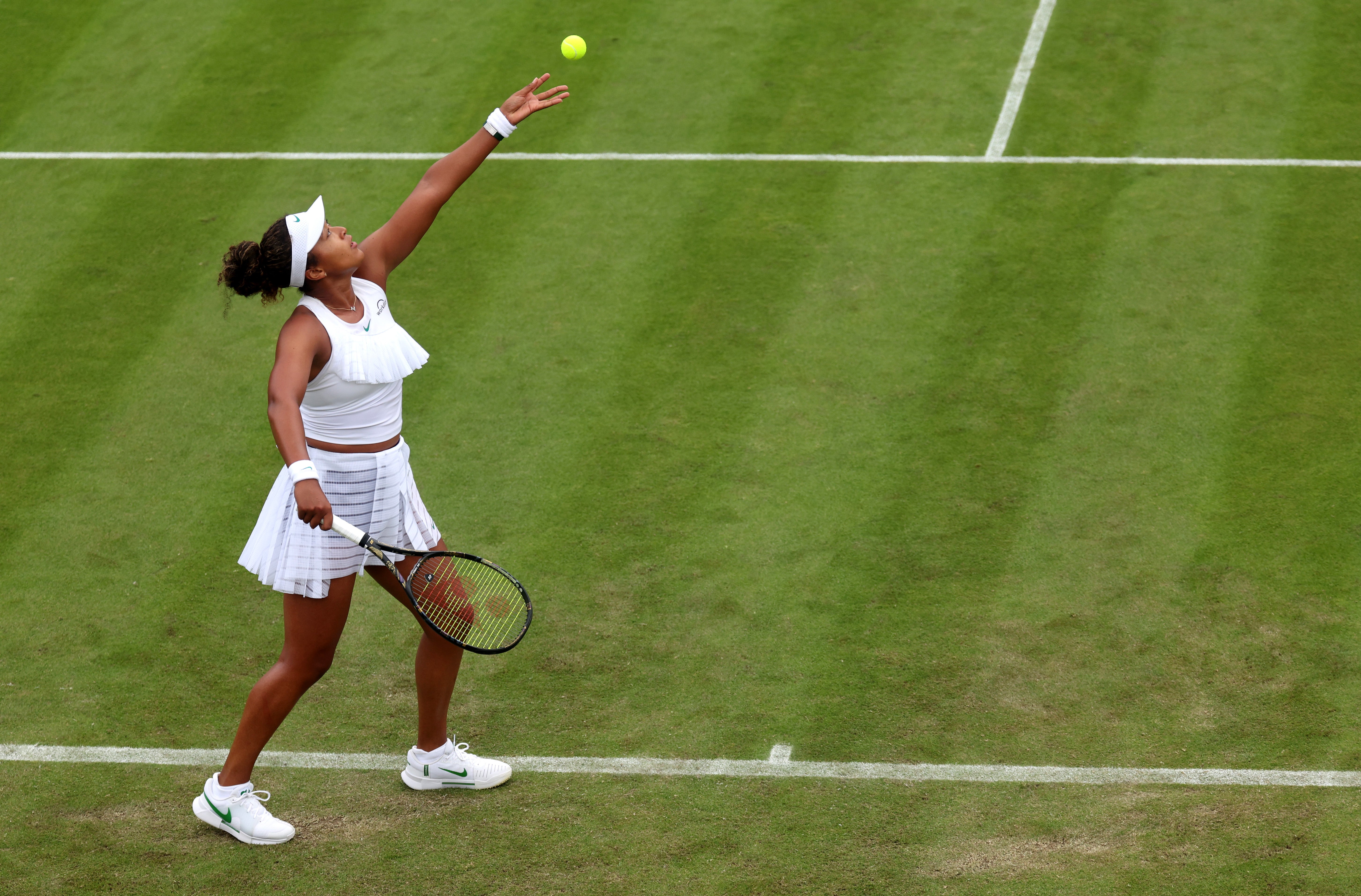 Naomi Osaka faces off at the 2024 Wimbledon tournament