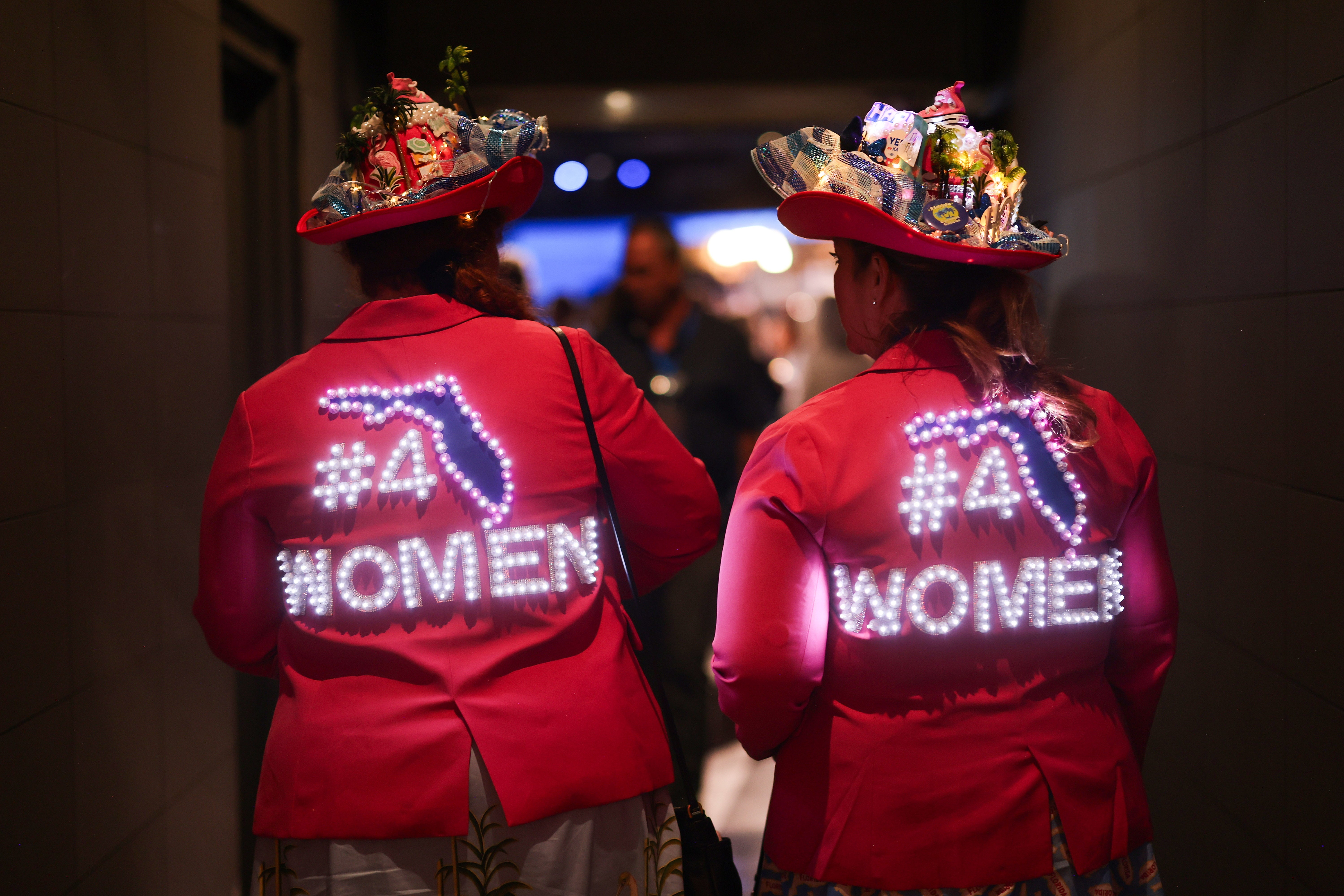 Two women at the Democratic National Convention in Chicago on August 19 wore shirts in support of Florida’s Amendment 4.