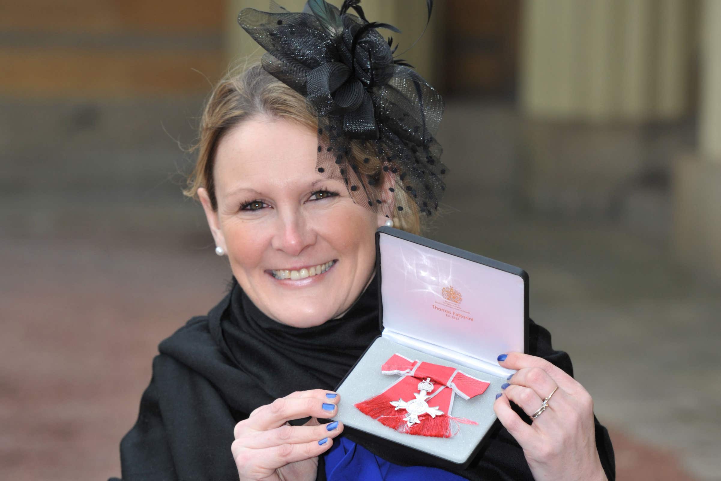 Claire Lomas at Buckingham Palace after receiving her MBE from the Duke of Cambridge (Nick Ansell/PA)