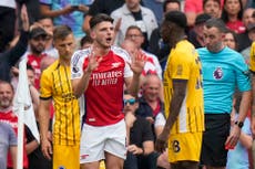 ‘He’s played the referee and it’s worked’: Peter Crouch explains theatrics behind Declan Rice’s red card