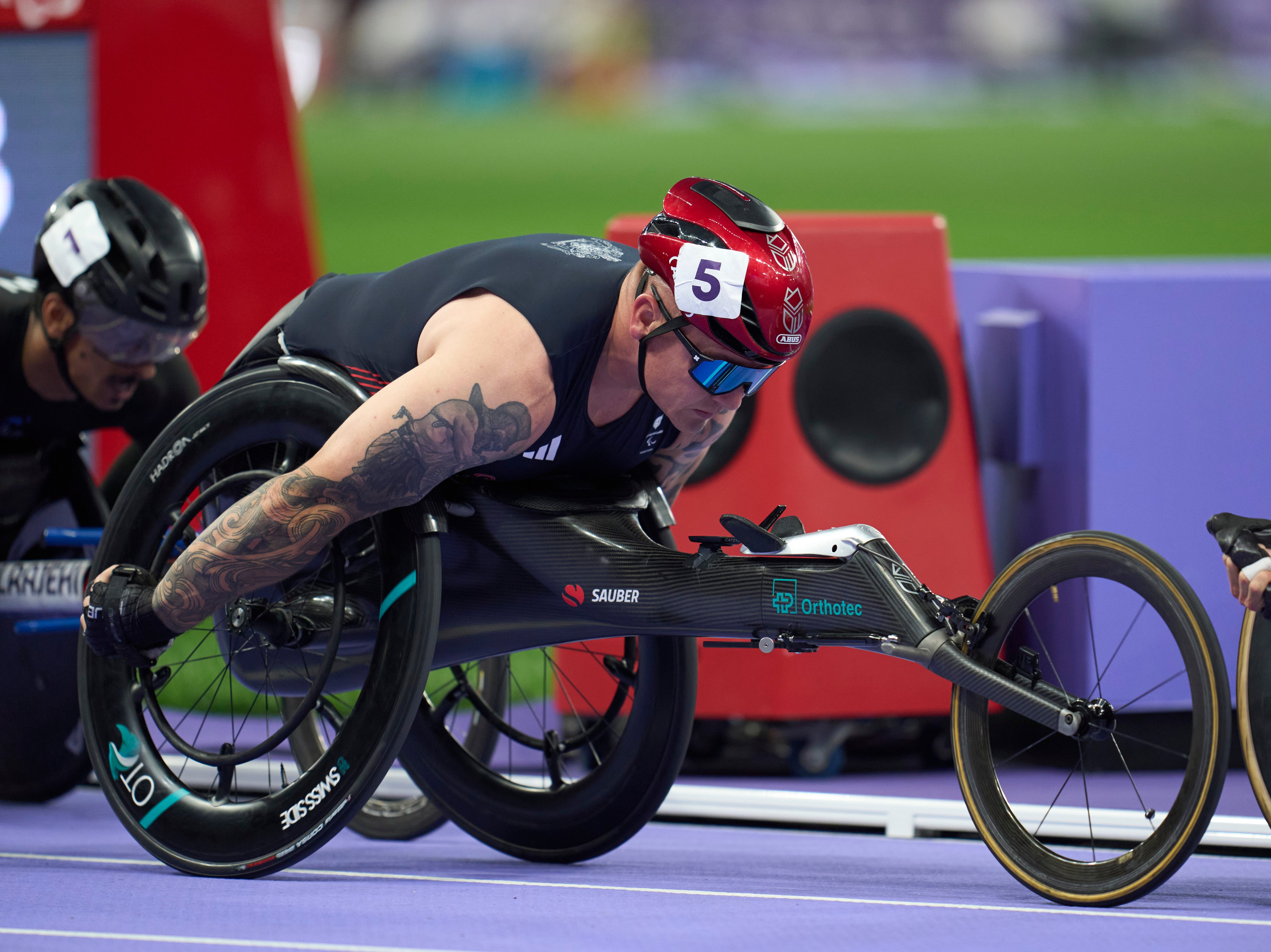 David Weir finished eighth in the men’s 5000m T54 final.