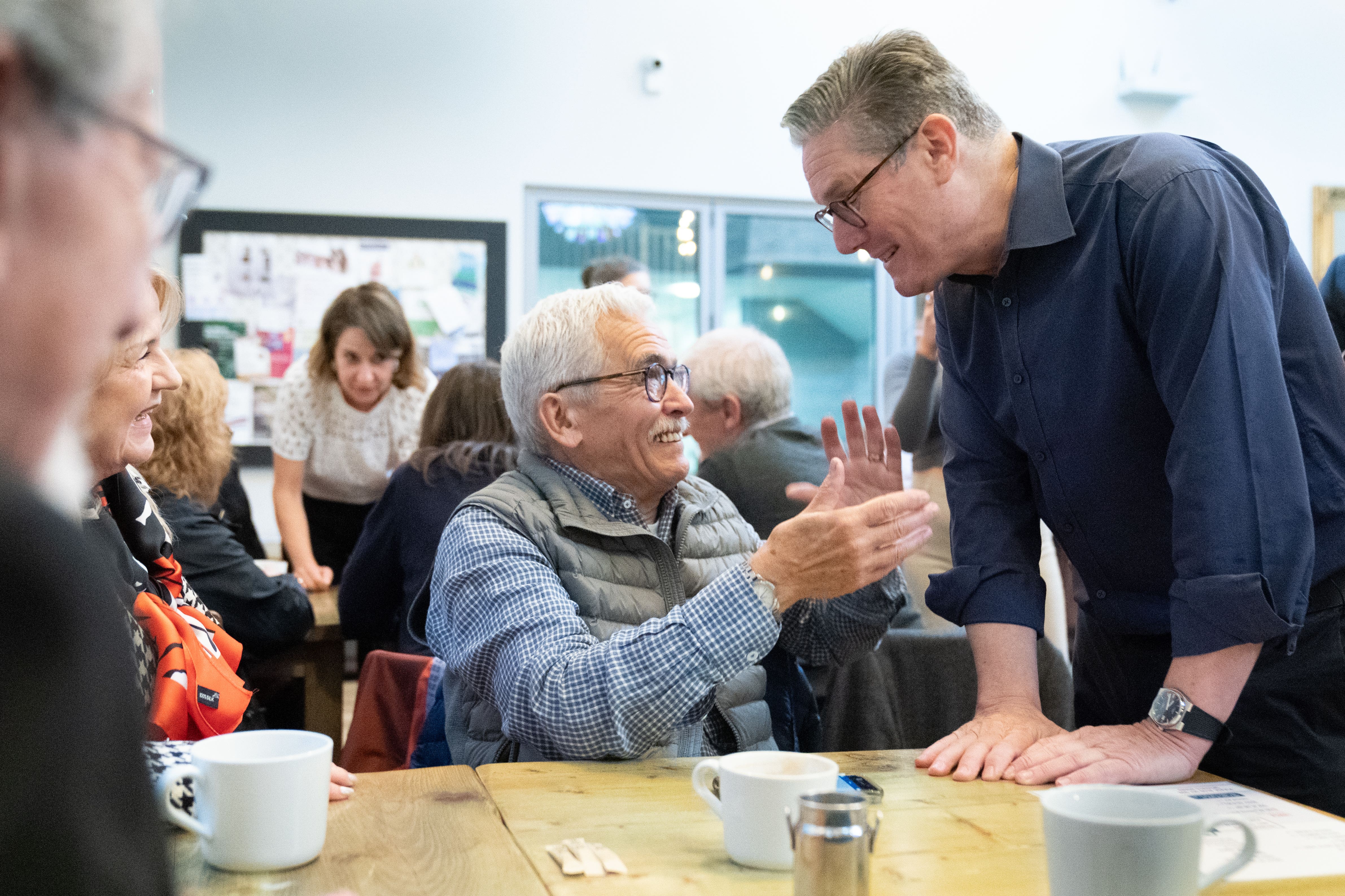 Prime Minister Sir Keir Starmer meeting pensioners during general election campaign (Stefan Rousseau/PA)