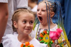 Ukrainian front-line students celebrate back-to-school despite ever-present air raid alarms