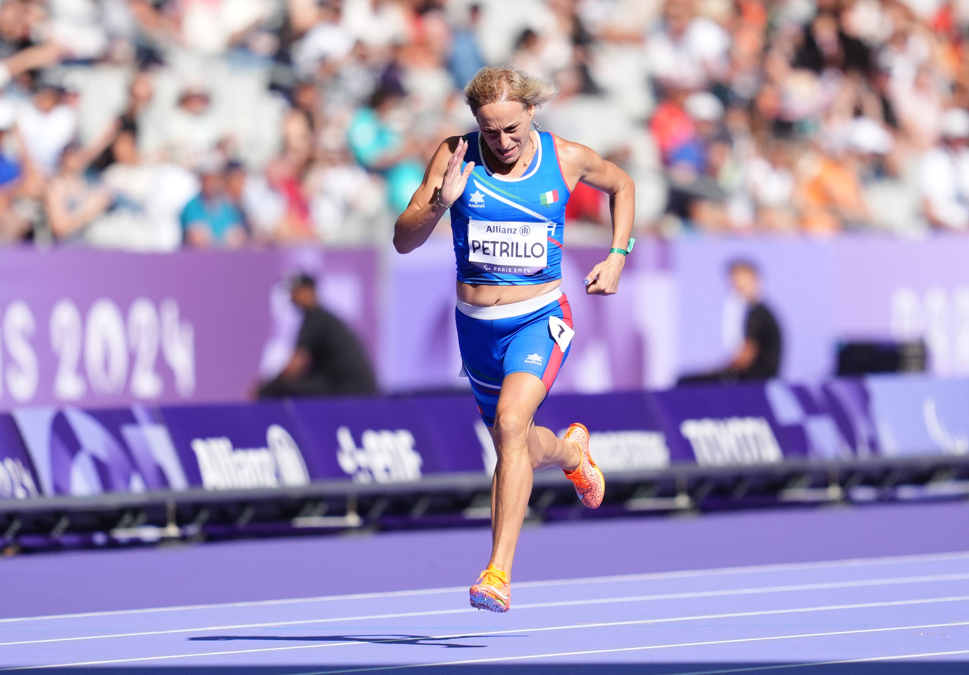 Italy’s Valentina Petrillo during the Women’s 400m (Adam Davy/PA)