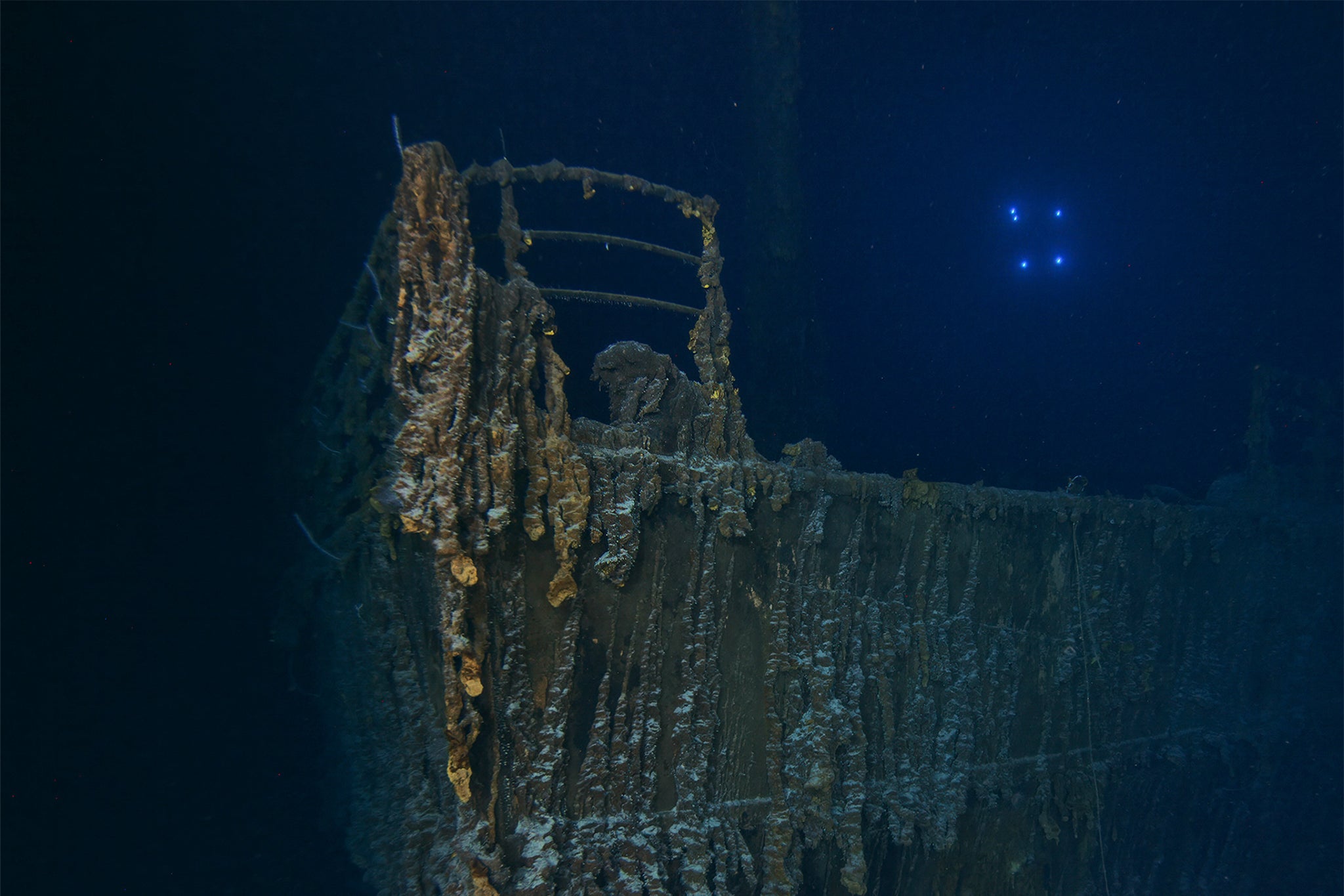 The appearance of the Titanic’s bow has changed since it was last seen.