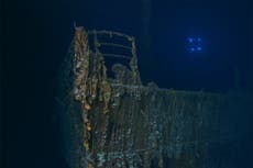 Titanic’s bow disappearing into the sea in startling new images