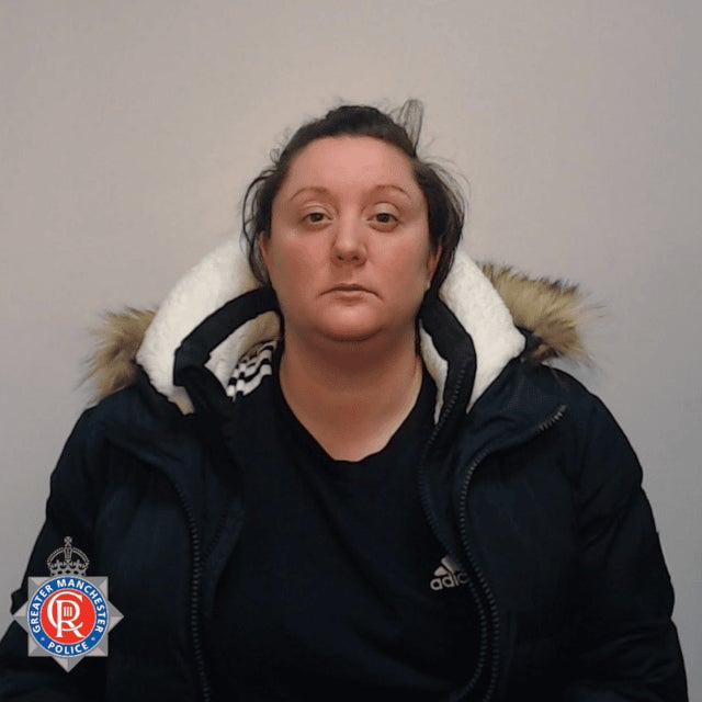 Kate Roughley was jailed for killing nine-month-old Genevieve Meehan by strapping her face down on a bean bag for more than 90 minutes (Greater Manchester Police/PA)