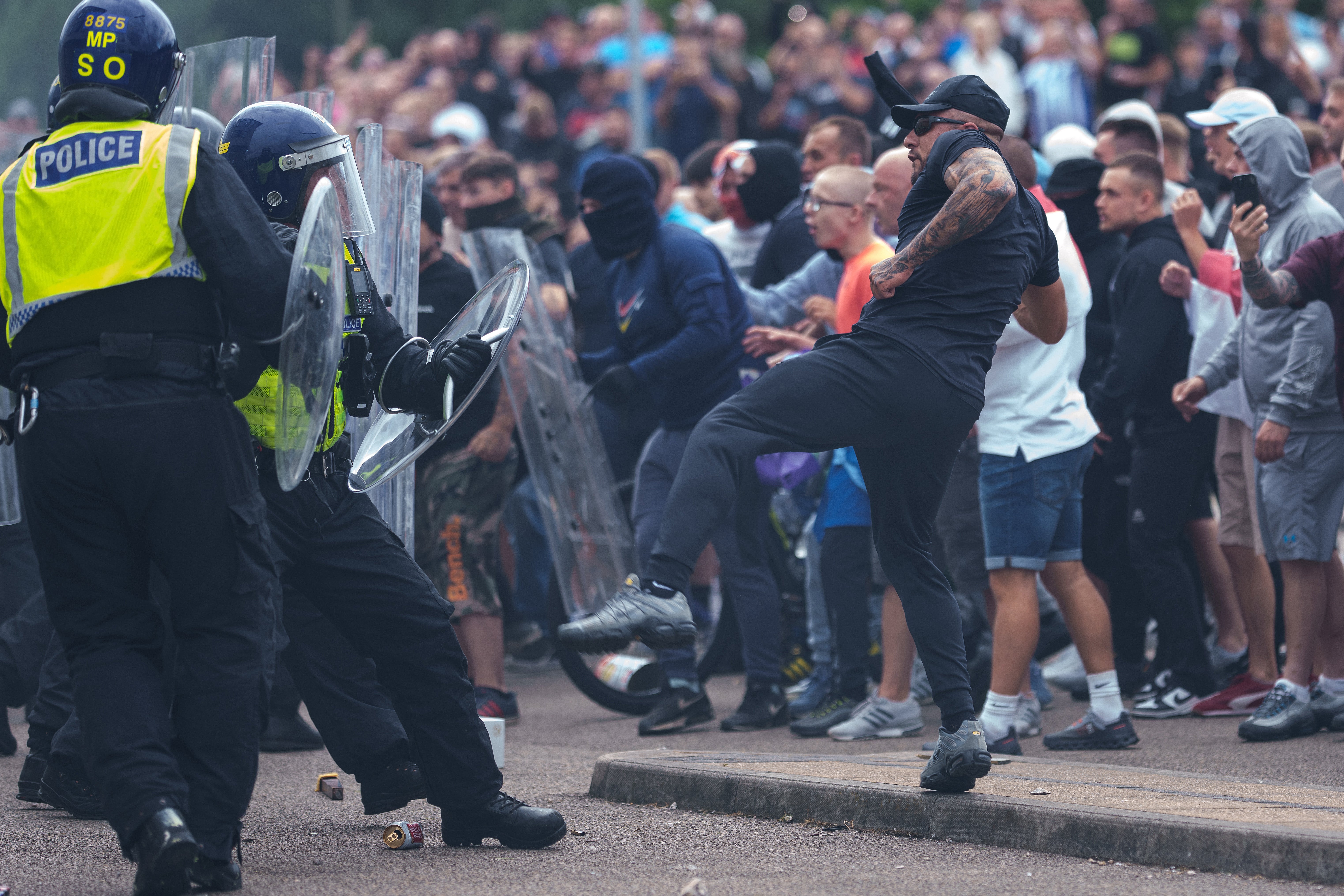 Racist riots broke out across England and Northern Ireland, with migrant hotels being targeted and set alight in some areas