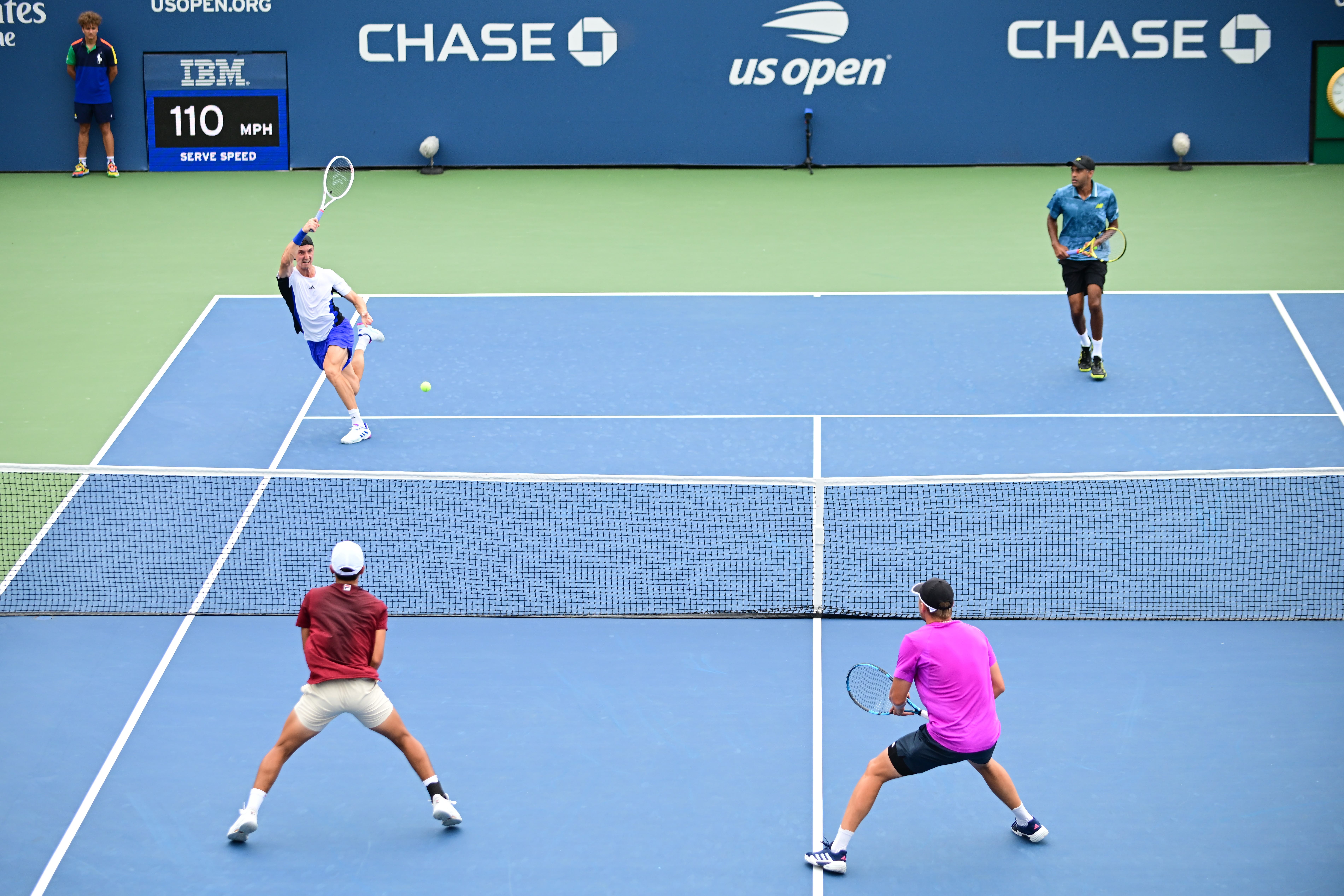 Joe Salisbury, top left, is out of the US Open with partner Rajeev Ram (Mike Lawrence/USTA/PA)