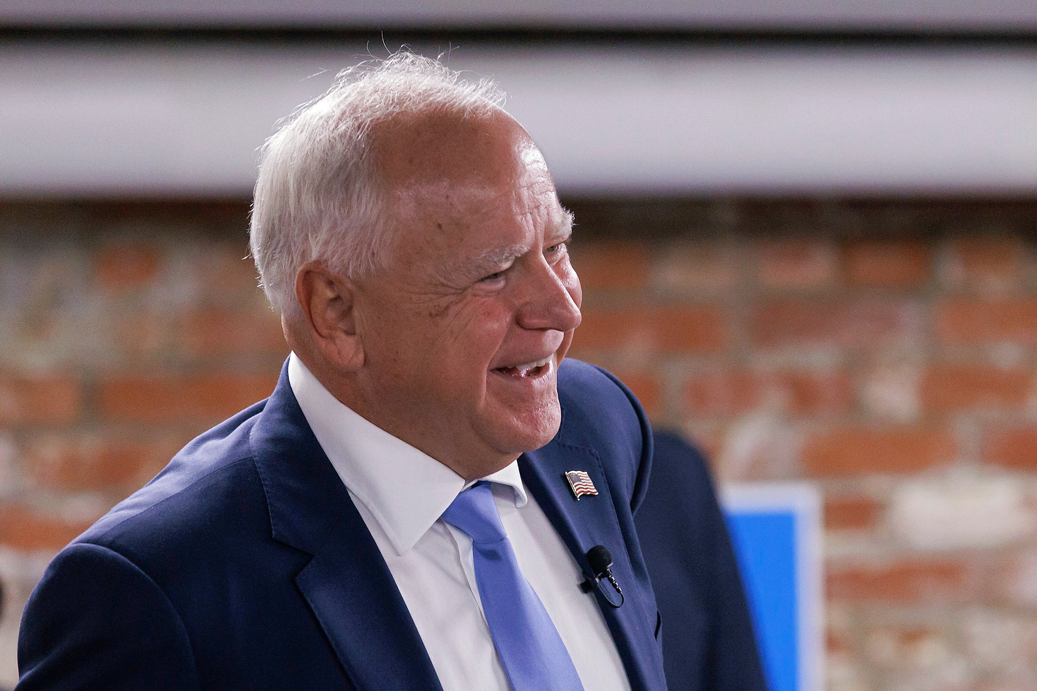 Walz (speaking on Labor Day) is the first labor union member on a presidential ticket since Ronald Reagan ran as a Republican in the 1980 election