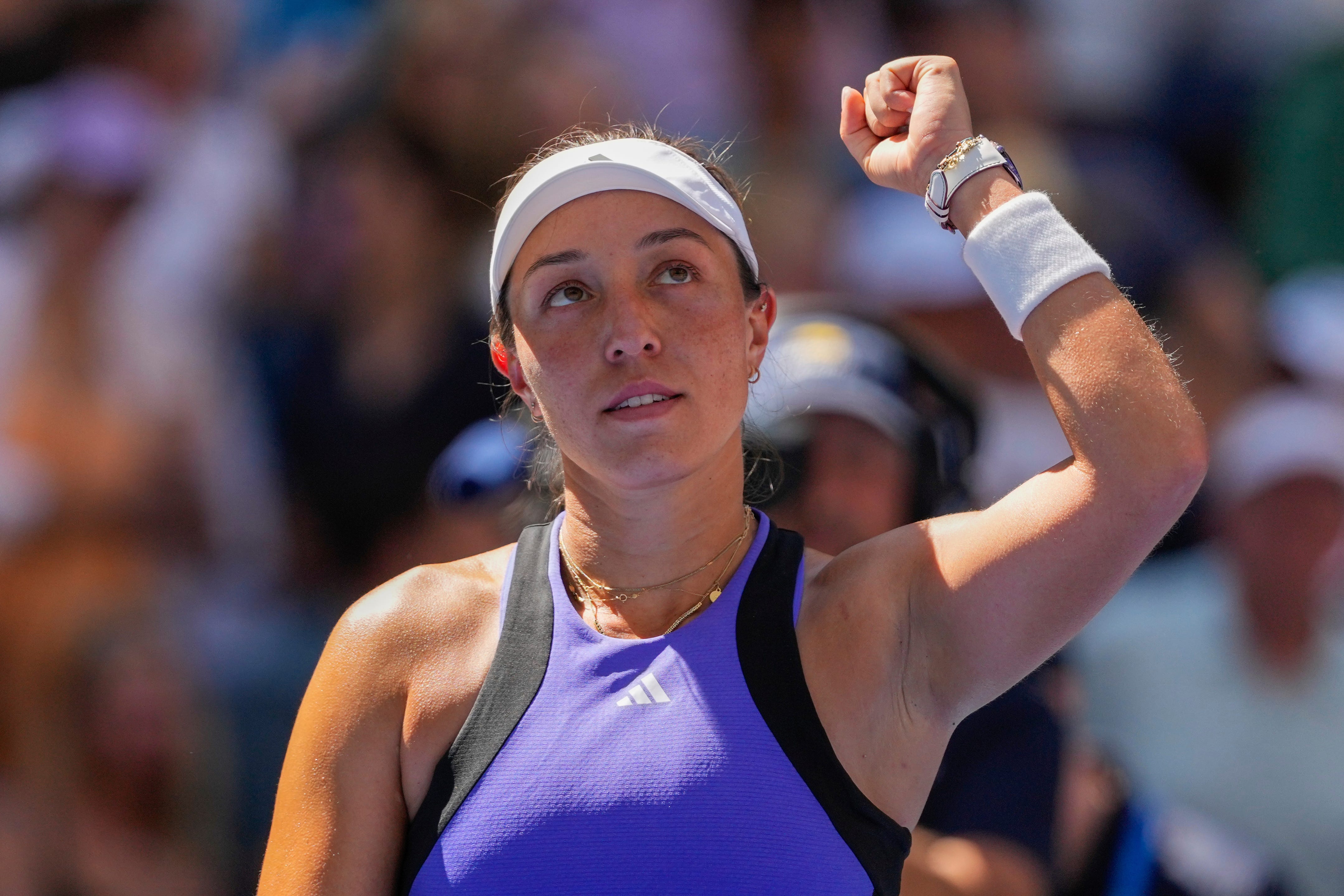 Jessica Pegula is through to a seventh grand slam quarter-final (Kirsty Wigglesworth/AP)