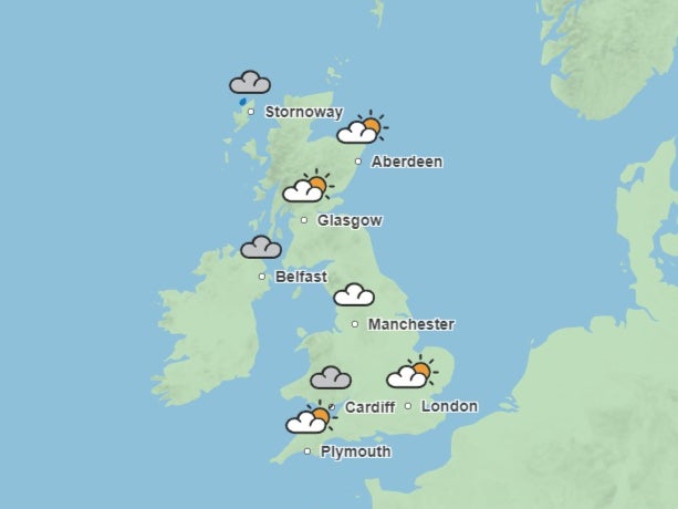 The outlook for Tuesday morning at 9am