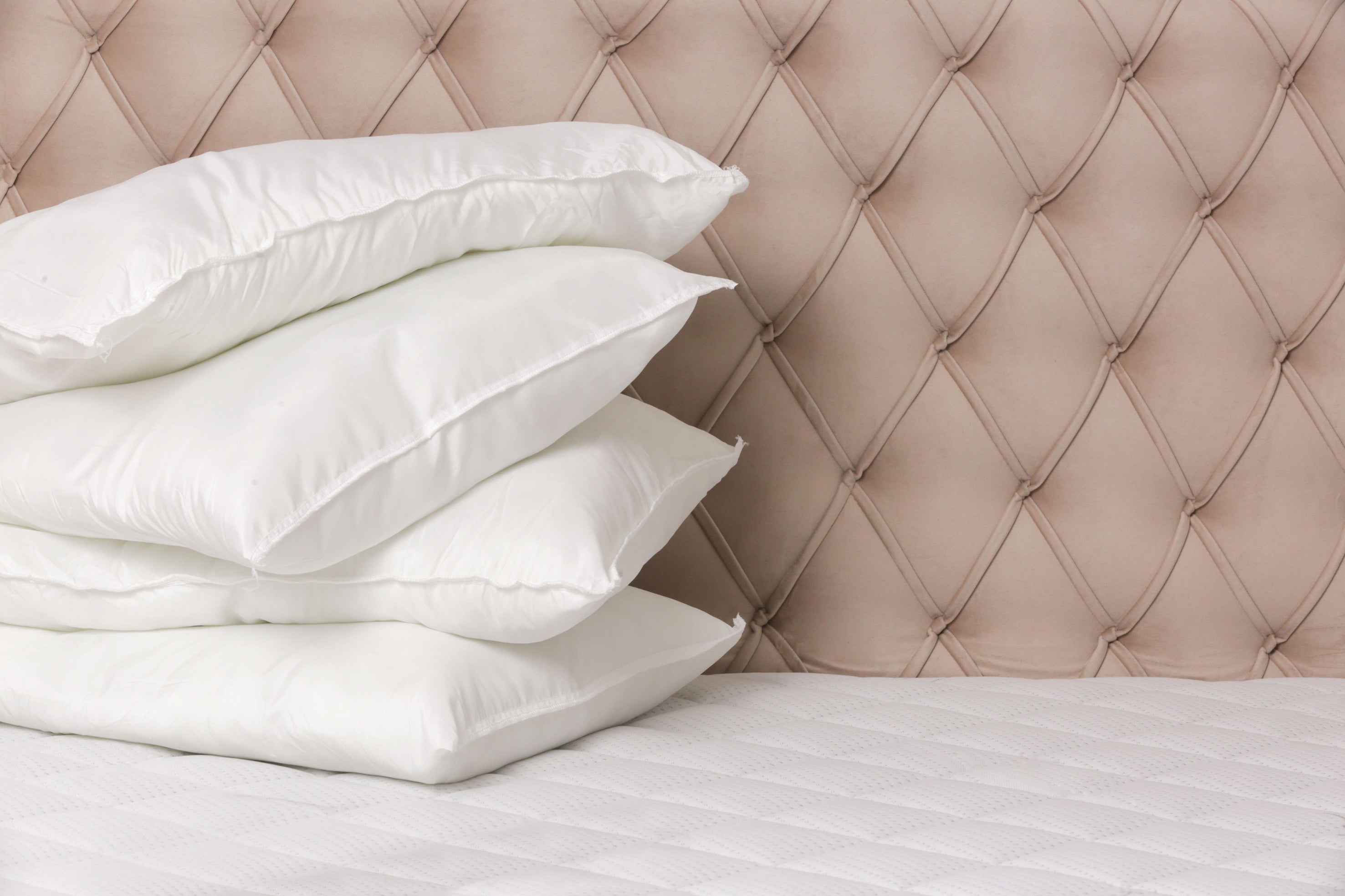 Pillow inners and mattress with headboard