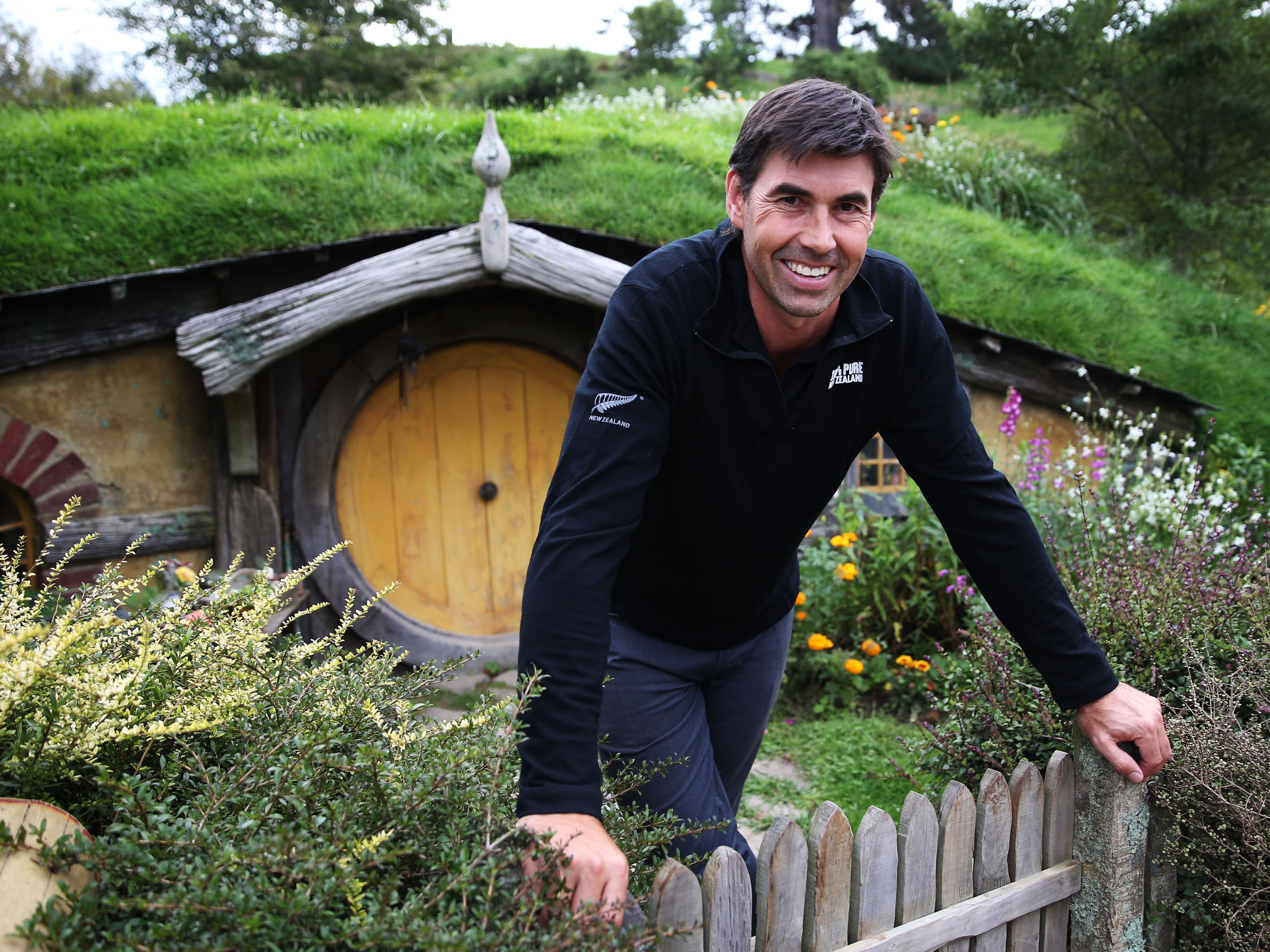 Kiwi criket great Stephen Fleming at the Hobbiton Movie Set in Matamata