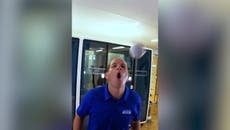 Watch: New world record for most table tennis balls bounced against wall with mouth