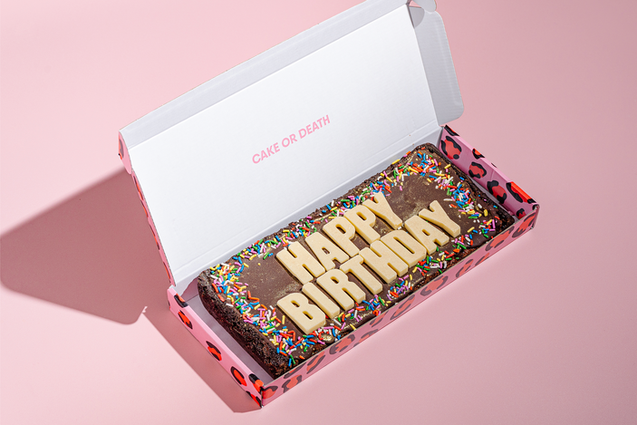 Best 21st birthday gifts indybest review Cake Or Death happy birthday brownie slab