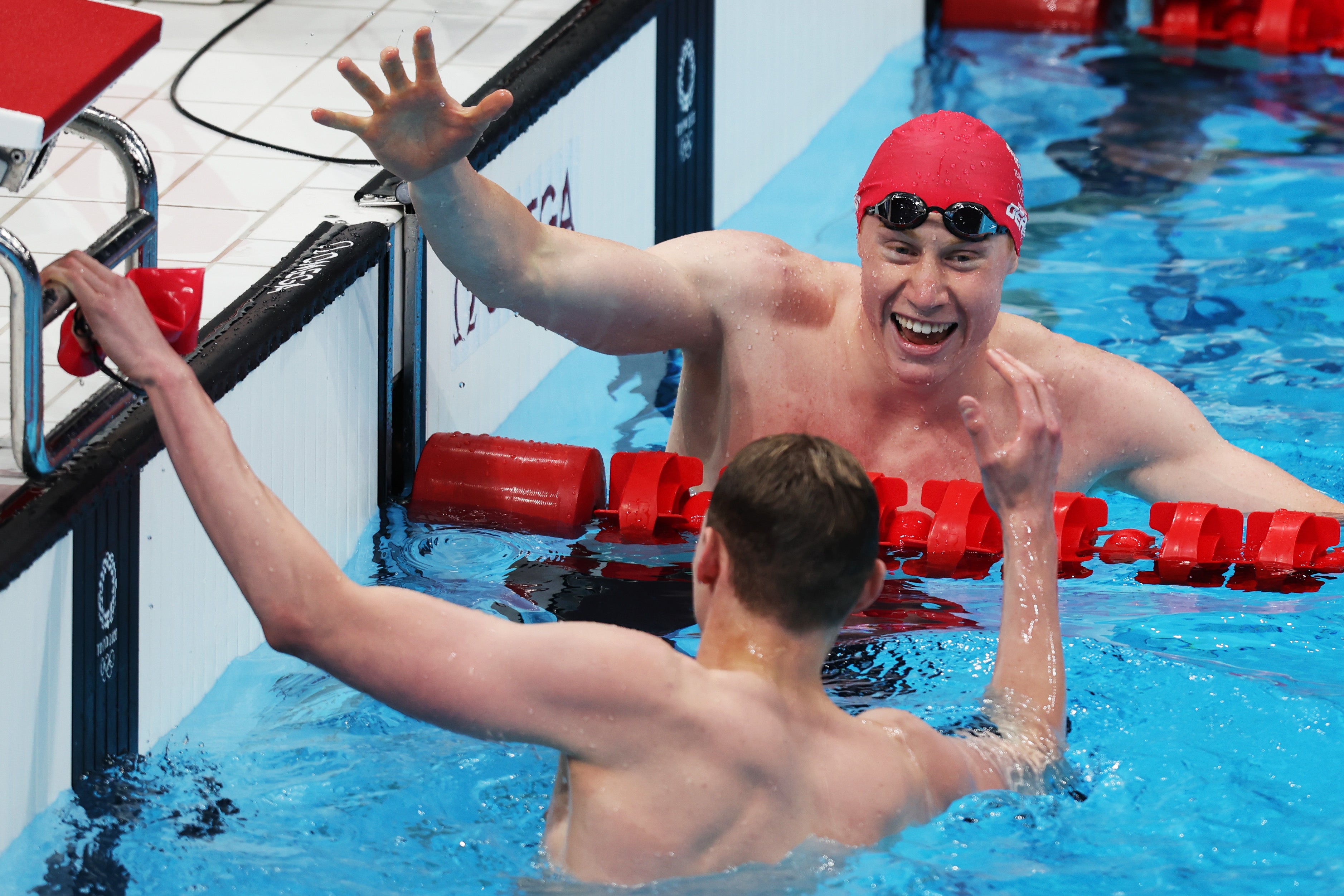 Tom Dean after winning the gold medal in the Men’s 200m Freestyle Final at the Tokyo 2020 Olympic Games