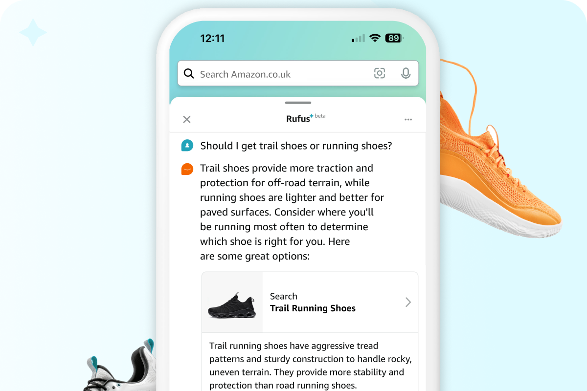 Amazon has launched an AI-powered shopping assistant – named Rufus – in the UK for the first time (Amazon/PA)