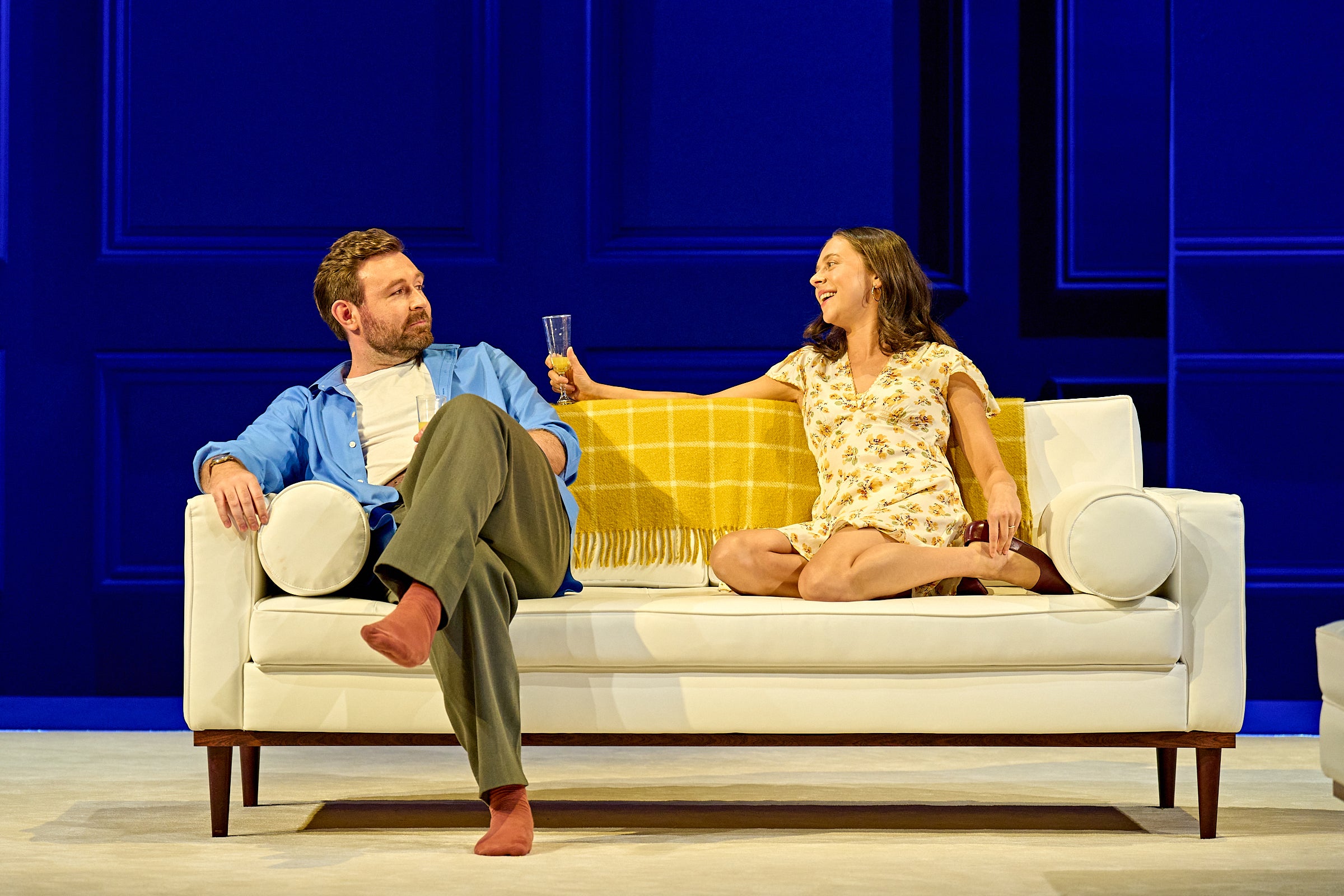 James McArdle (Henry) and Bel Powley (Annie) in ‘The Real Thing' at The Old Vic