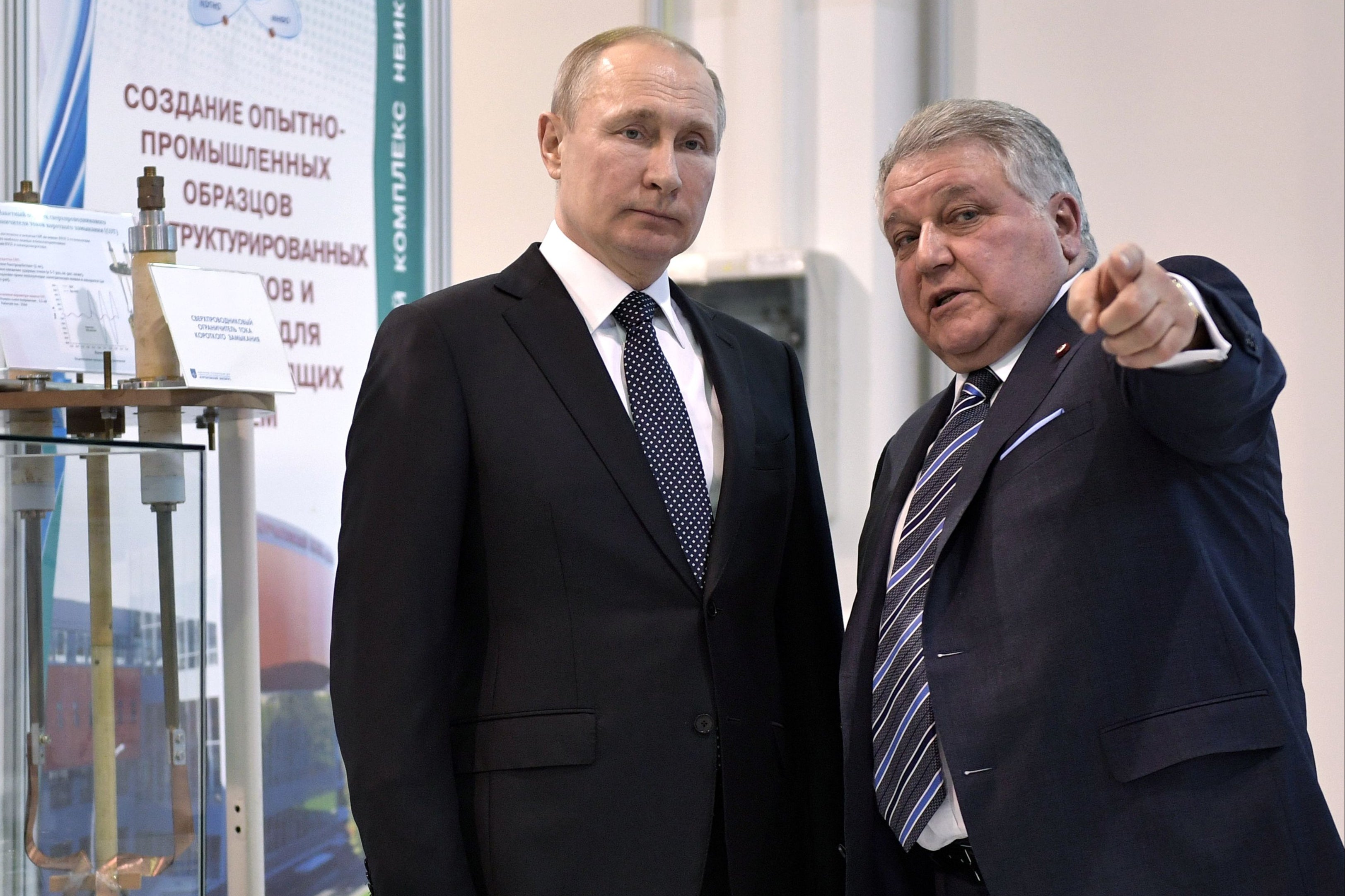 Vladimir Putin with Mikhail Kovalchuk, the nuclear research institute chief pushing for anti-ageing research